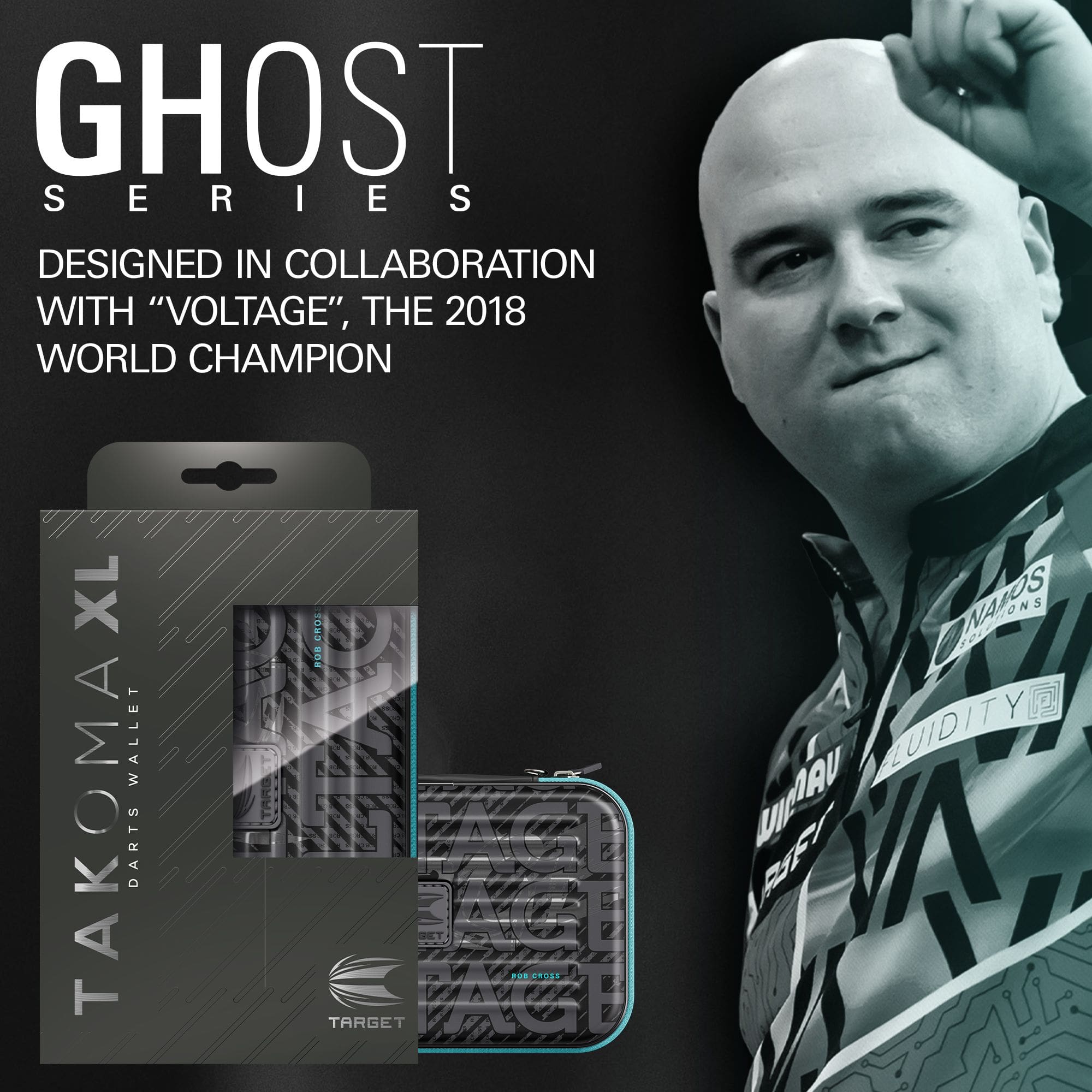 Etui na lotki Takoma XL Ghost Series Rob Cross Zu sehen ist das Takoma XL Ghost Series Rob Cross Dartcase. Es ist ein spezielles Dartcase für die Ghost Series von Rob Cross.