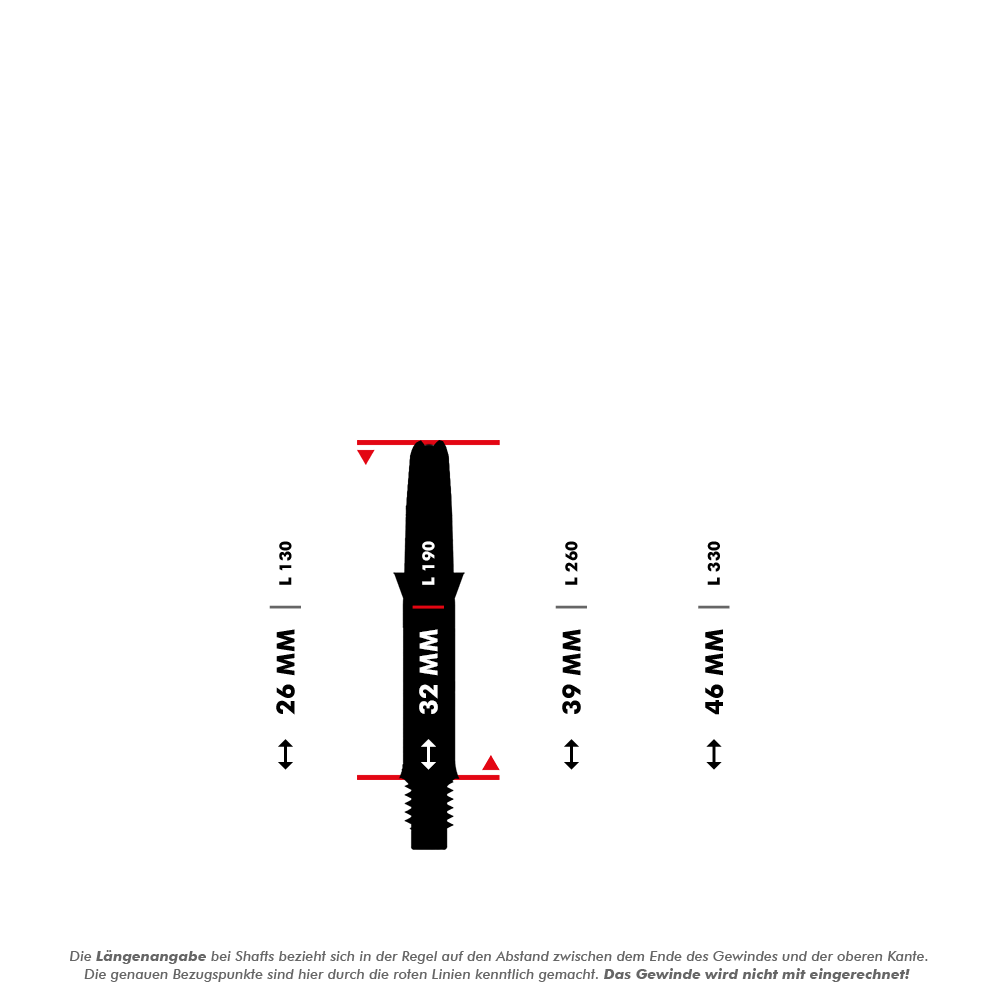 Wał L-L-Style-Shaft Carbon Silent Straight - Przezroczysty Dargestellt ist ein L-Style Carbon Silent Straight Dart-Schaft ohne Kappen in 32mm Länge. Das Produkt ist deutlich sichtbar auf weißem Hintergrund.