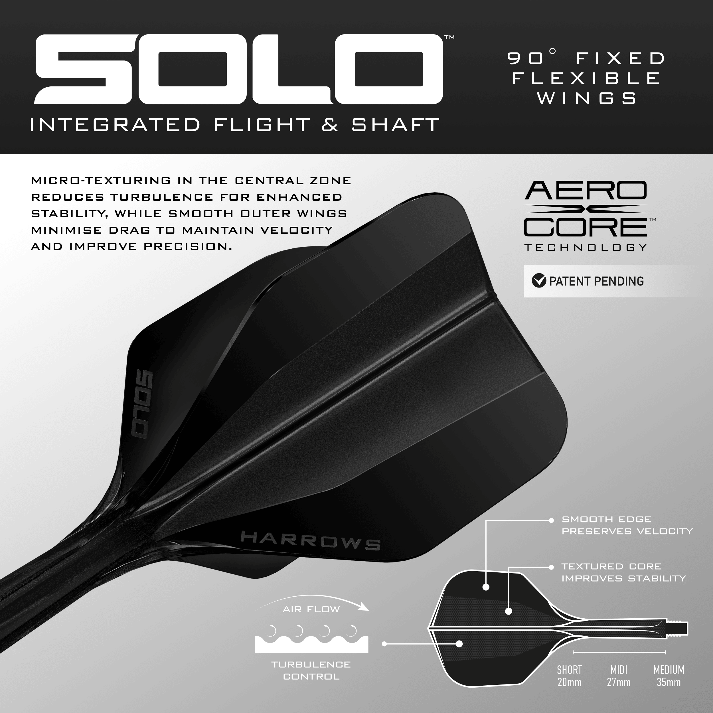 System wału lotniczego Harrows Solo No6 – czarny Dieses Bild zeigt das Harrows Solo No6 Flight-Shaft-System in Schwarz. Das Produkt ist aus einer anderen Position dargestellt.