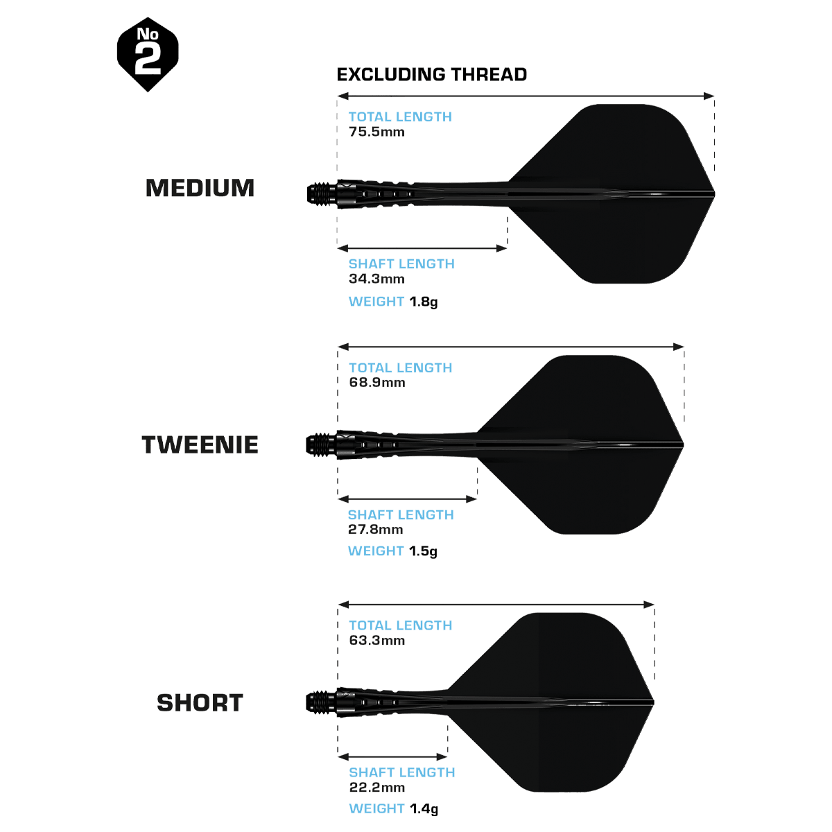 System wału lotniczego Mission Force 90 Vortex No2 – Solid Black Das Bild zeigt das Mission Force 90 Vortex No2 Flight-Shaft-System in der Farbe Solid Black. Dieses System bietet stabile Flugeigenschaften für Darts.