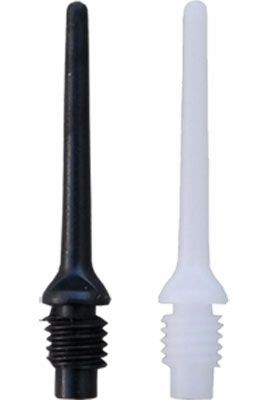 860_86351839a472f022 Das Bild zeigt zwei fiberglasverstärkte Spitzen in Schwarz und Weiß. Beide Spitzen haben ein Schraubgewinde am unteren Ende.