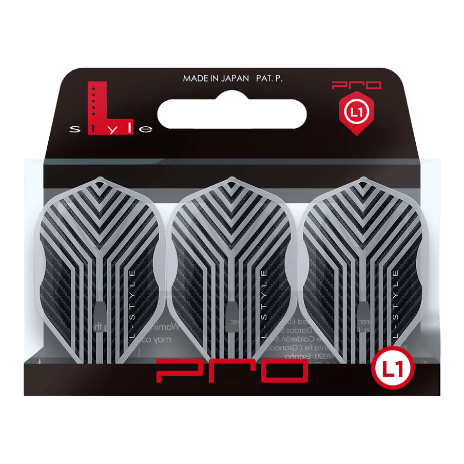 Loty Arno Merk V1 Clear White L1PRO w stylu L Mehrere L-Style Arno Merk V1 Clear White L1PRO Flights liegen nebeneinander. Die Formen und Kanten zeichnen sich ab.