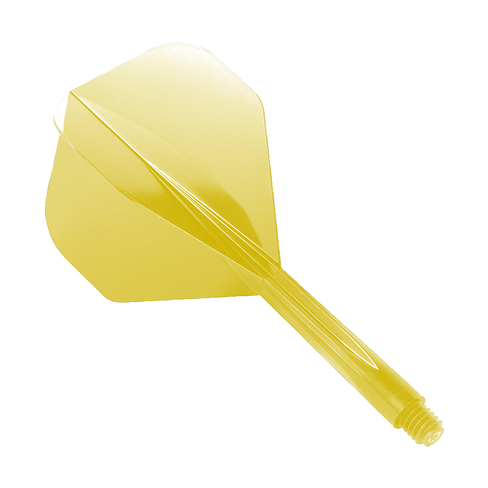 Standardowy żółty system lotu Condor Axe Das Bild zeigt das Produkt "Condor Axe Yellow Flight-System Standard". Es handelt sich um ein einteiliges gelbes Dartflight- und Shafts-System.