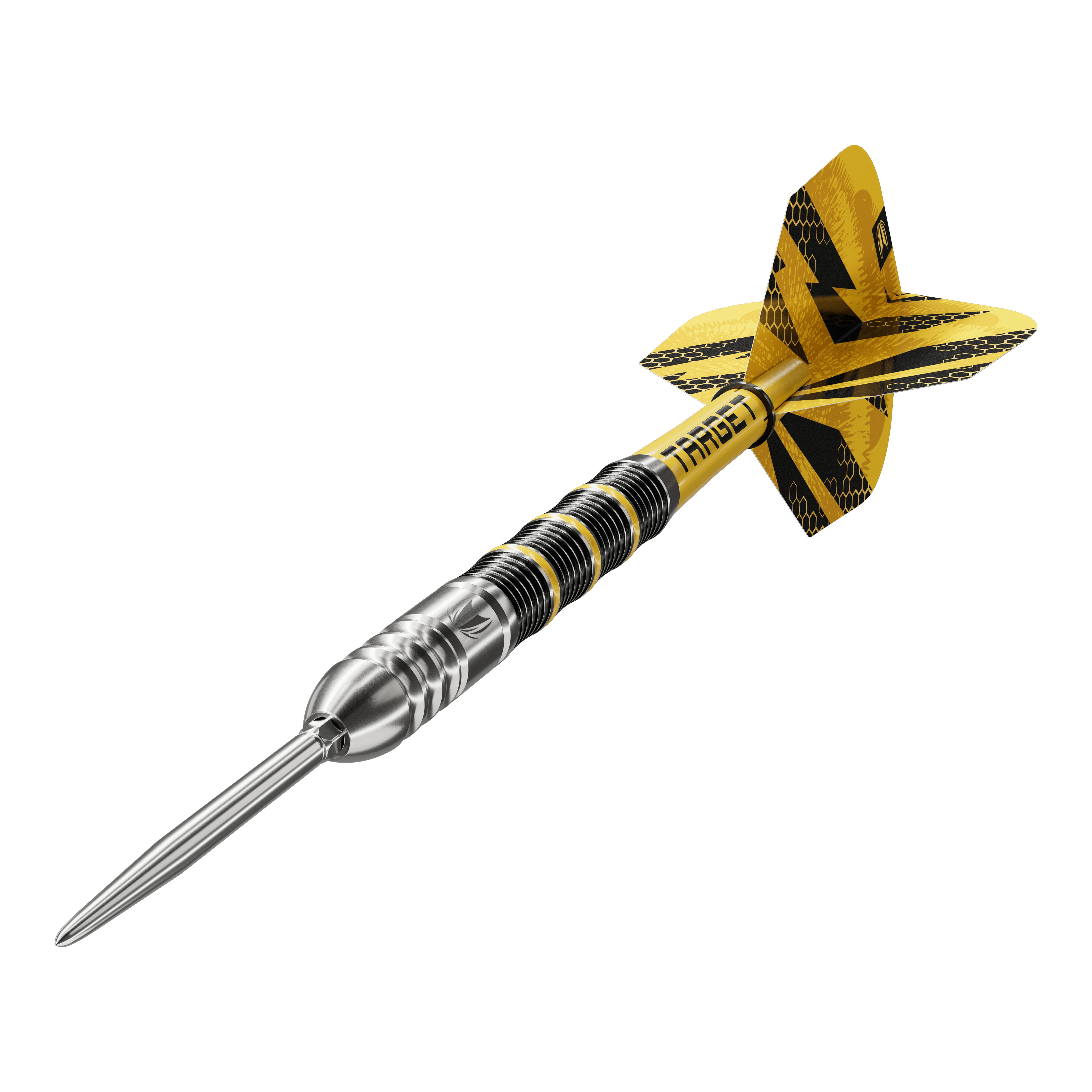 Stalowe lotki Target Buzz 02 Swiss Points Das Bild zeigt die Target Buzz 02 Swiss Points Steeldarts. Die Steeldarts sind aus nächster Nähe aufgenommen.