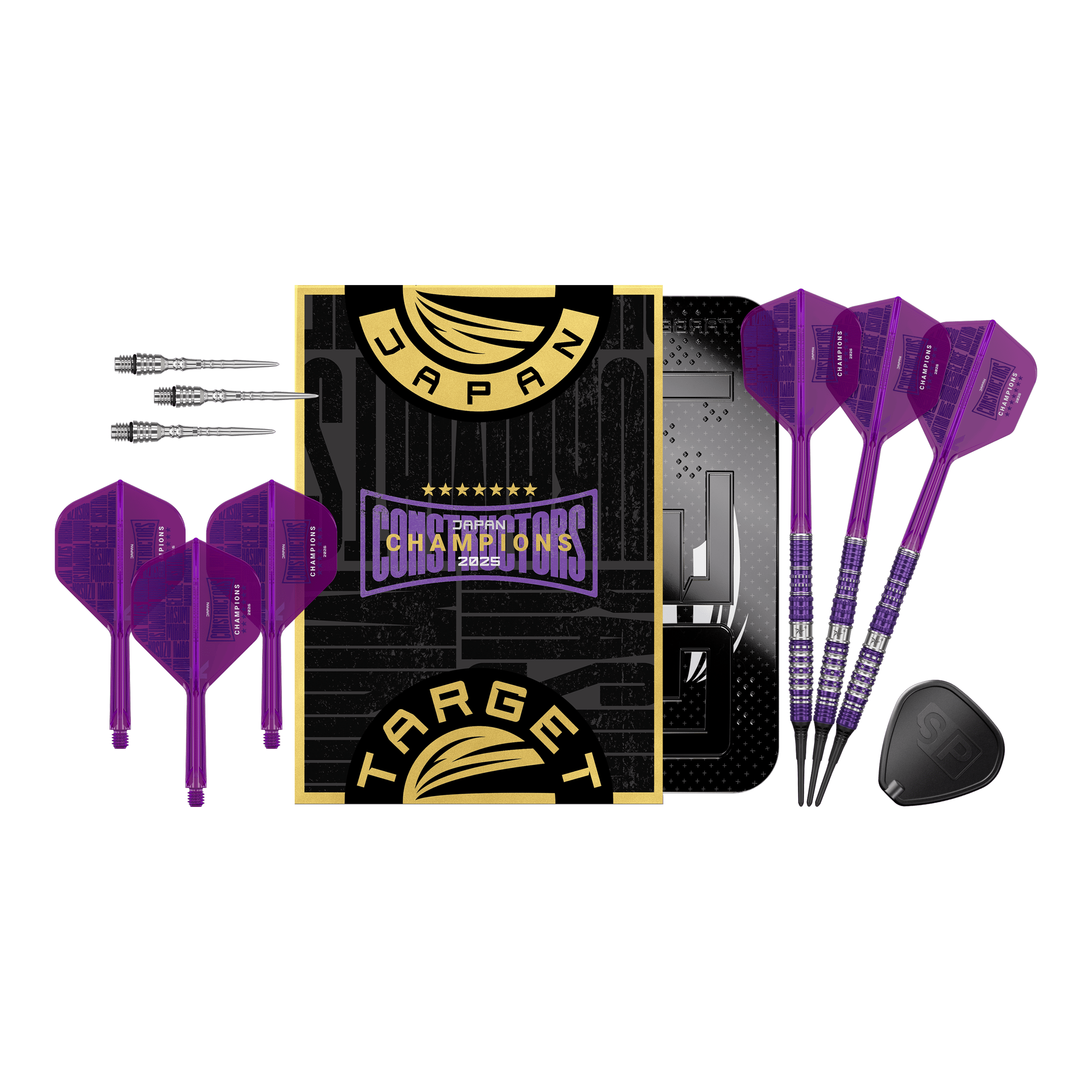 Lotki Target Japan Sirius GEN4 Constructors Champions Limited – 21 g Target Japan Sirius GEN4 Constructors Champions Limited Darts, 21g Version. Das Produktfoto zeigt das gesamte Dart-Set.