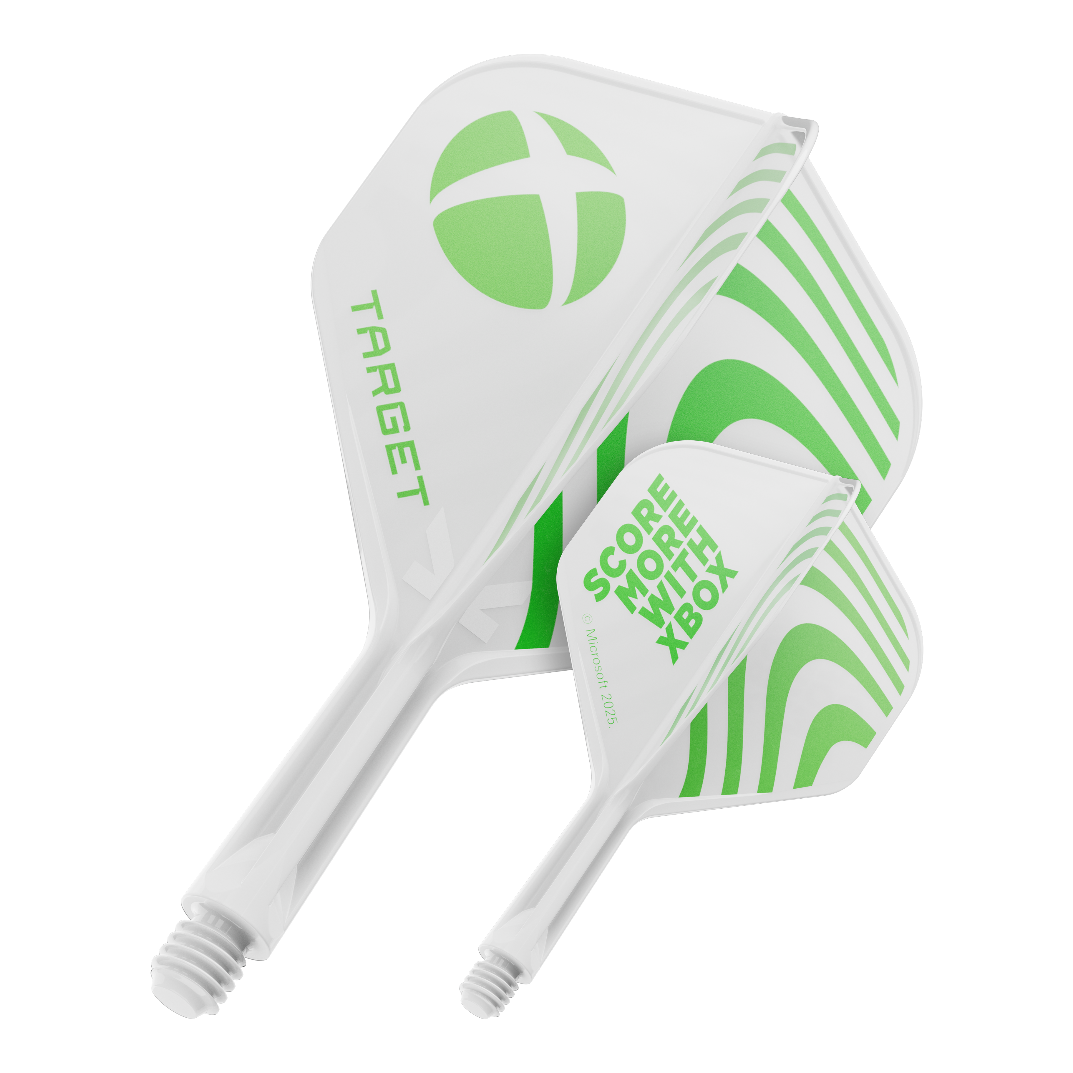 Target Xbox K-Flex No2 Standard Flights - białe Das Bild zeigt ein Dart Flight mit dem Dateinamen 410610_Target_Xbox_KFlex_No2_Standard_Flights_19mm_1. Es handelt sich um ein Standard Dart Flight.