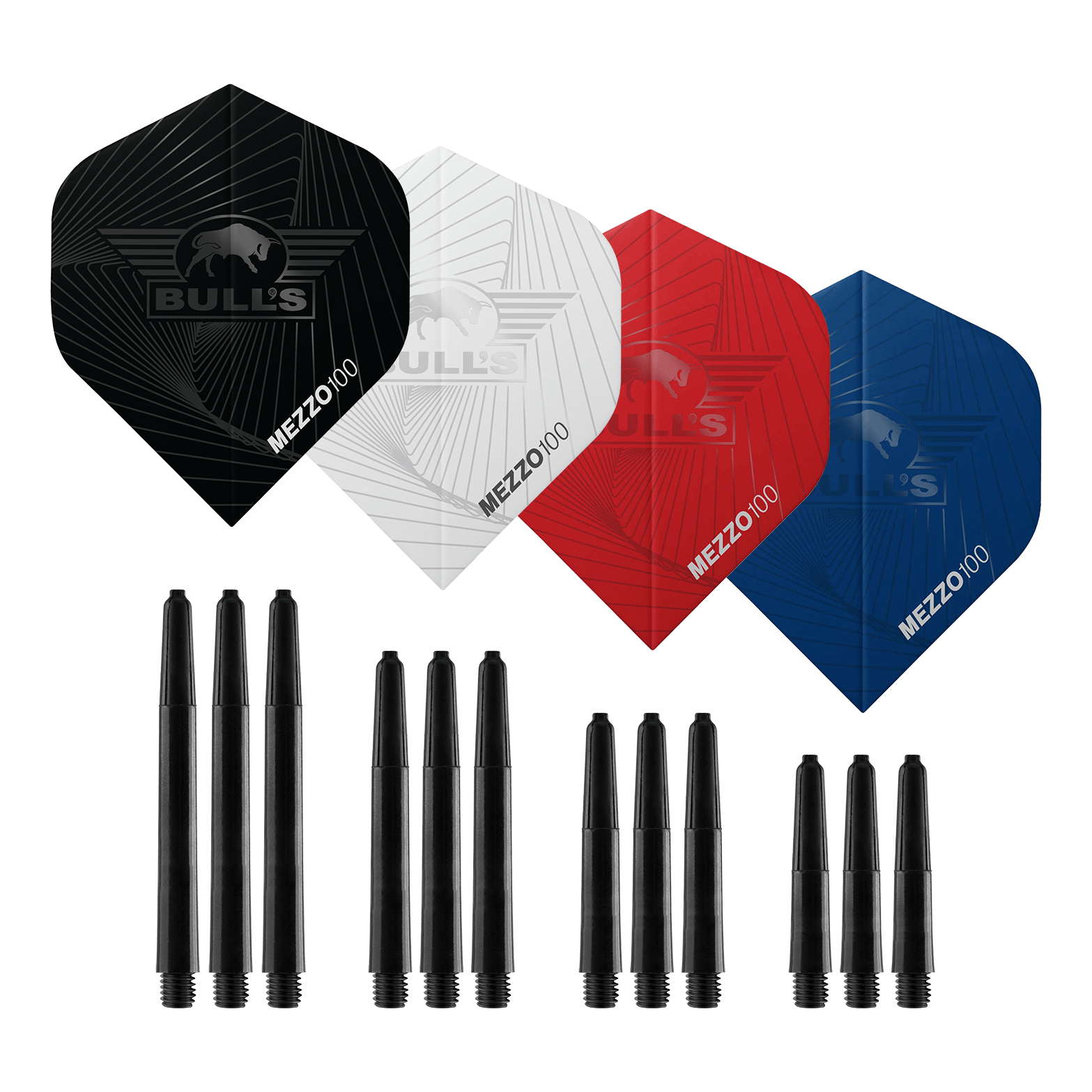 Zestaw stalowych rzutek Bulls NL - 4 zestawy mosiężnych rzutek Steeldarts Hier sind die Bulls NL Bundle Of Steel - 4 Sets Brass Steeldarts zu sehen. Das Produkt besteht aus vier Sets Steeldarts aus Messing.