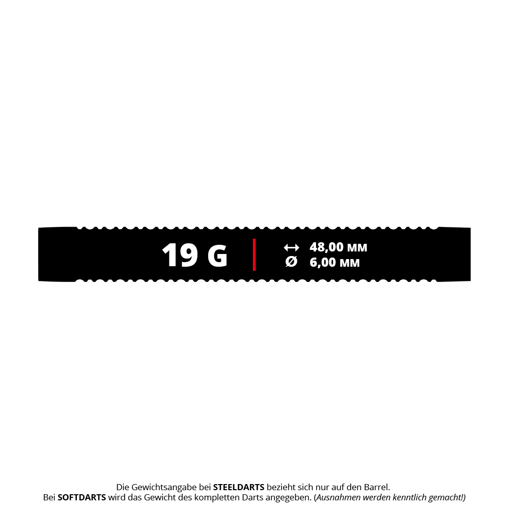 Mission Kaleidos miękkie lotki - 19g Das Bild zeigt die Mission Kaleidos Softdarts mit 19 Gramm Gewicht. Die Softdarts werden aus einer nahen Perspektive präsentiert.