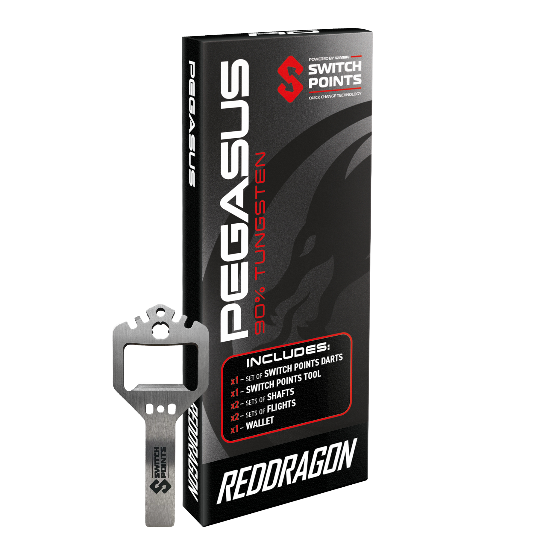 Rzutki stalowe Red Dragon Pegasus Switch Point Das Bild zeigt die Red Dragon Pegasus Switch Point Steeldarts. Die Pfeile sind hochwertig verarbeitet und ideal für Turniere geeignet.