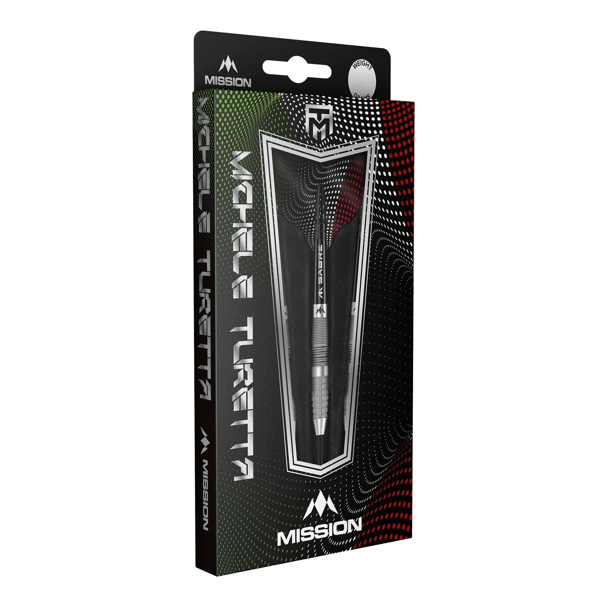 Lotki Mission Michele Turetta ze stali piaskowanej - 23 g Die Mission Michele Turetta Sandblasted Steeldarts in 23g sind abgebildet. Die Dartpfeile verfügen über ein sandgestrahltes Design.