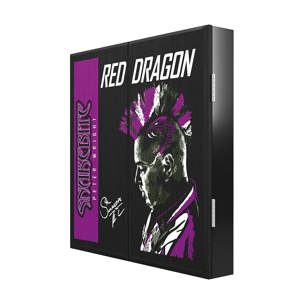 Red Dragon Peter Wright Dartboard Kabinet