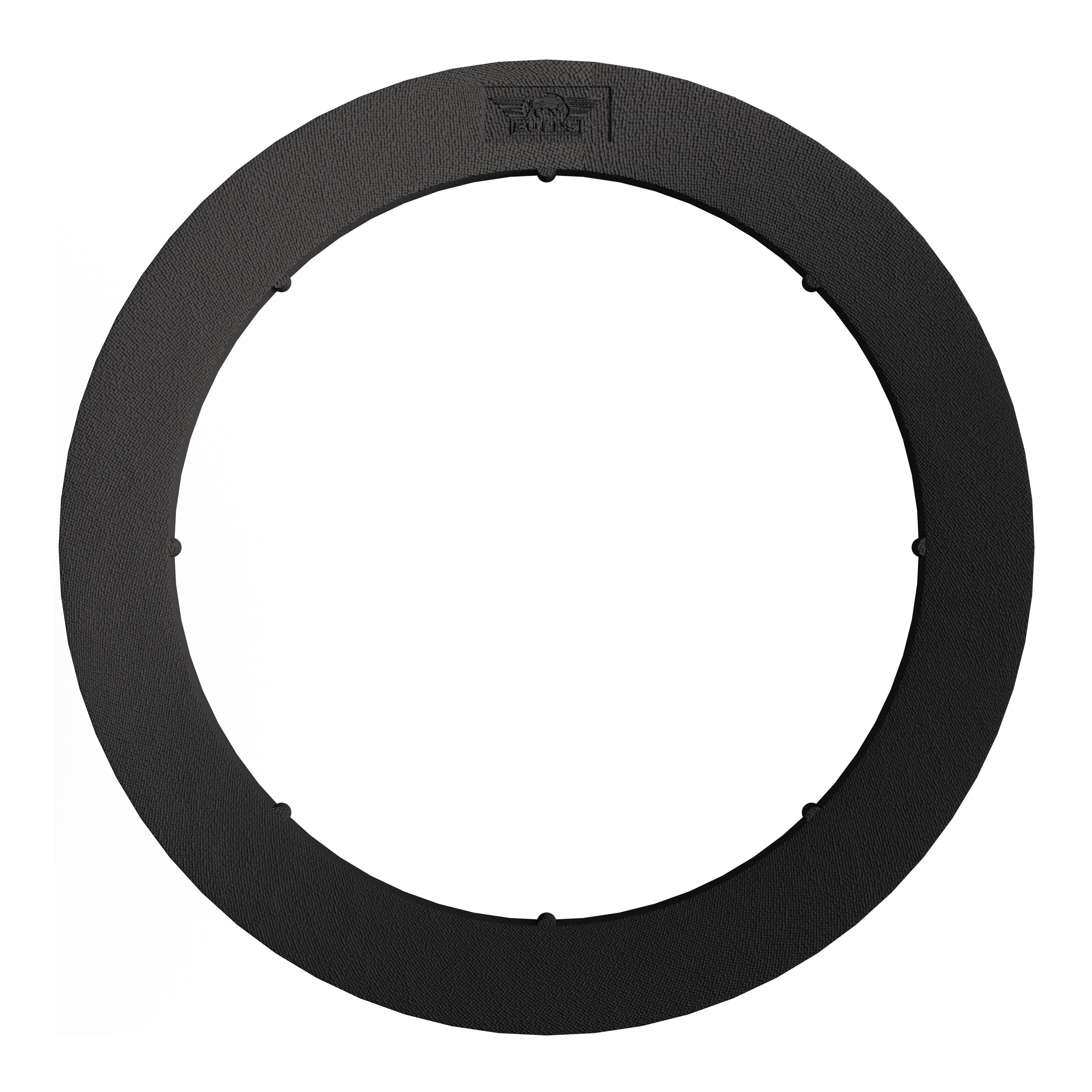 System oświetlenia przestrzennego Bulls NL Lumo Light Das Bild zeigt das Produkt 'Bulls NL Lumo Light Surround Beleuchtungssystem'. Es handelt sich um einen runden, schwarzen Ring, der zur Beleuchtung eines Dartboards verwendet wird.