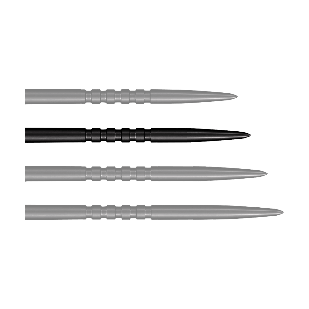 Stalowe groty do lotek Shot Grip Point - czarne Zu sehen sind schwarze Steeldartspitzen. Dies ist das Modell Grip Point in 35 mm Länge.