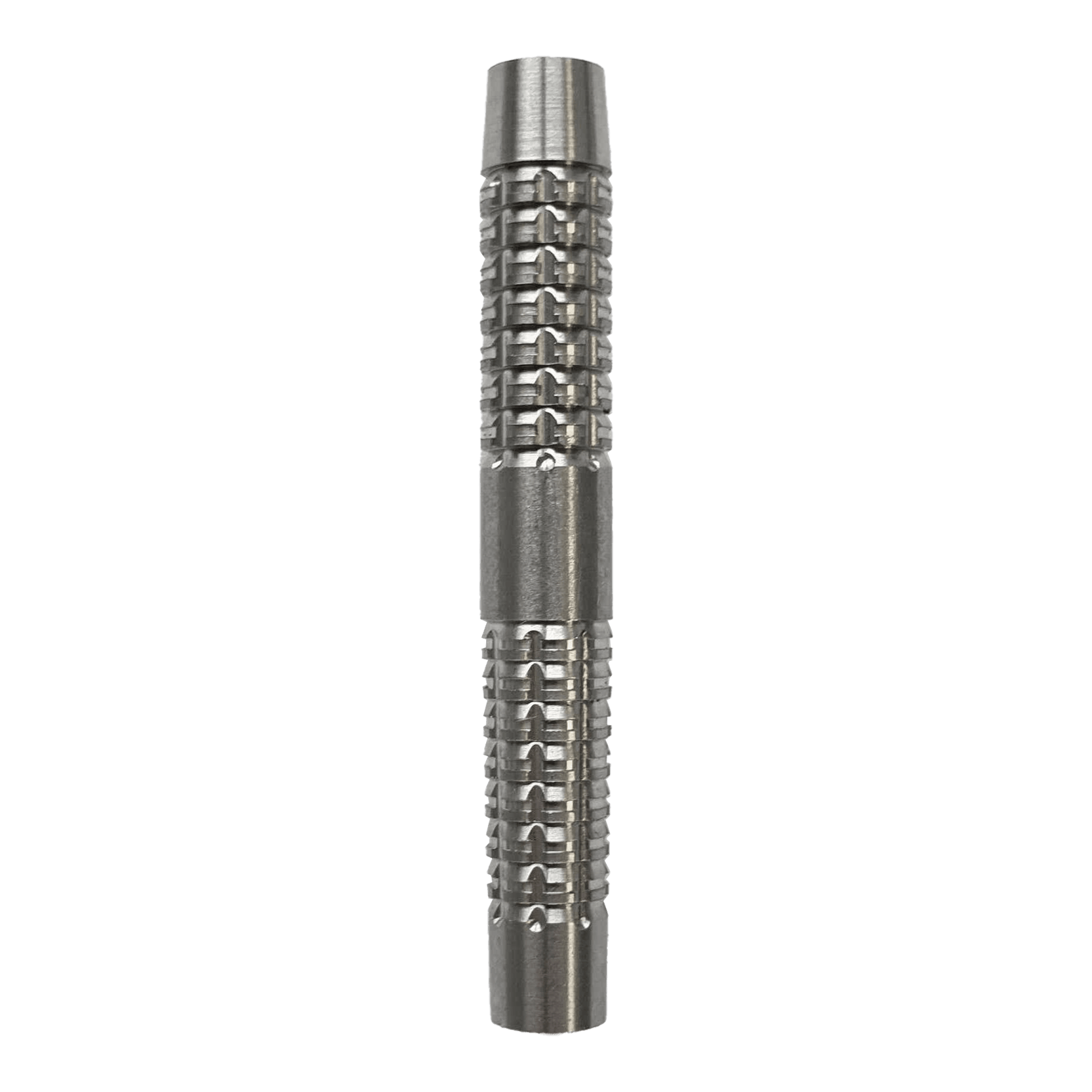 Lufy do rzutek McDart SilverGrip Softdart - 20g Das Bild zeigt ein silbernes Dartbarrel mit einem strukturierten Griffmuster. Es handelt sich um das Produkt "McDart SilverGrip Softdart Barrels - 20g".