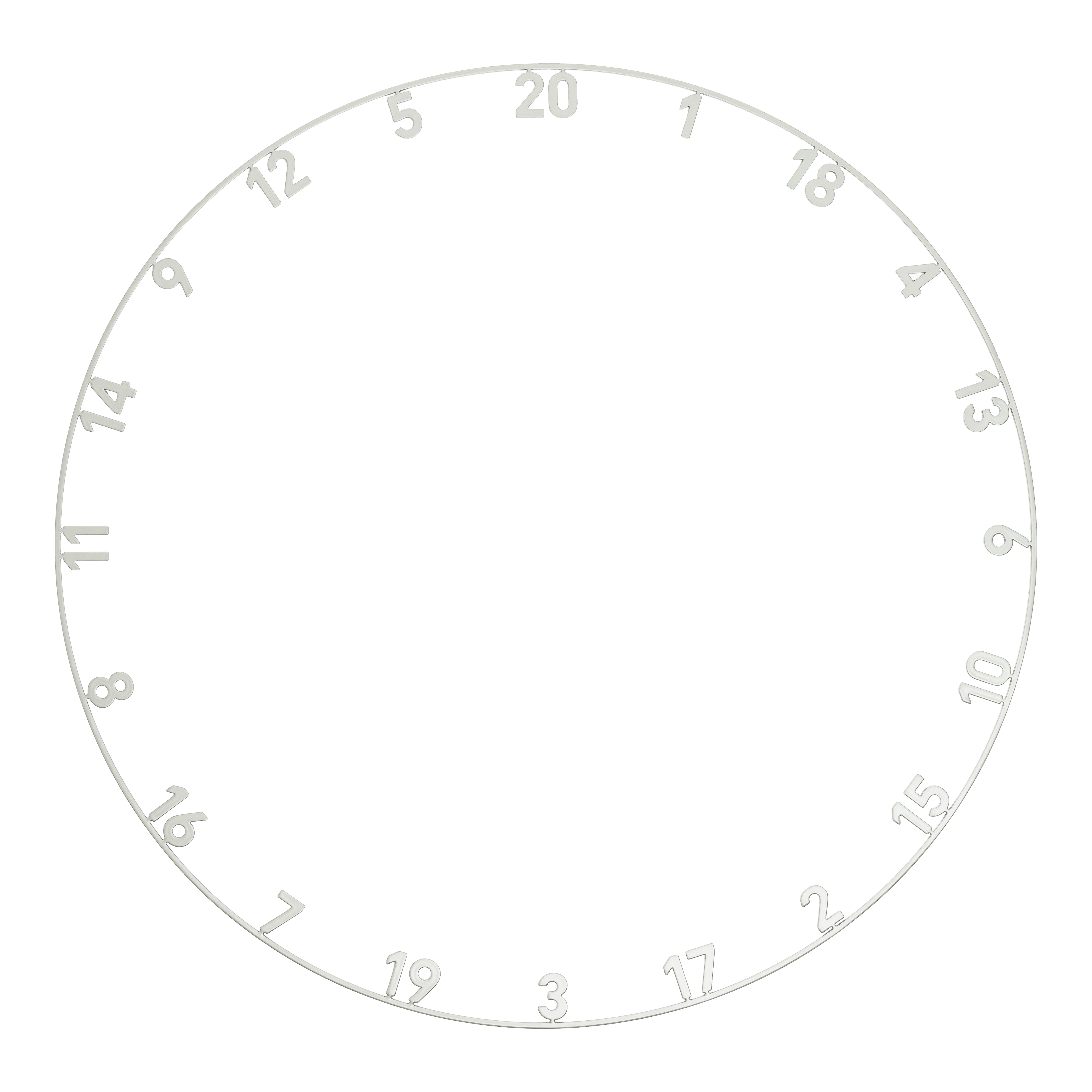 Precyzyjny pierścień z laserowo wycinanym numerem 180 One Piece Das Bild zeigt eine OnePiece Dartboard Zahlenring in Gunmetal Optik mit Lasercut. Der Zahlenring gehört zur Precise180 Serie.