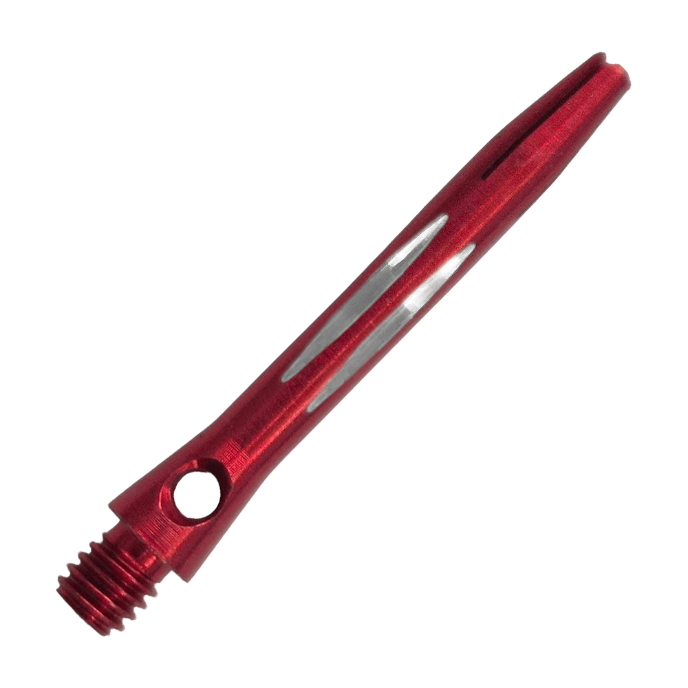 Aluminiowe wałki szlifowane diamentowo - czerwone - 35 mm Zu sehen ist der Diamond Cut Aluminium Shafts - Rot - 35mm. Der Schaft besteht aus rot lackiertem Aluminium und hat ein Diamantschliff-Design.