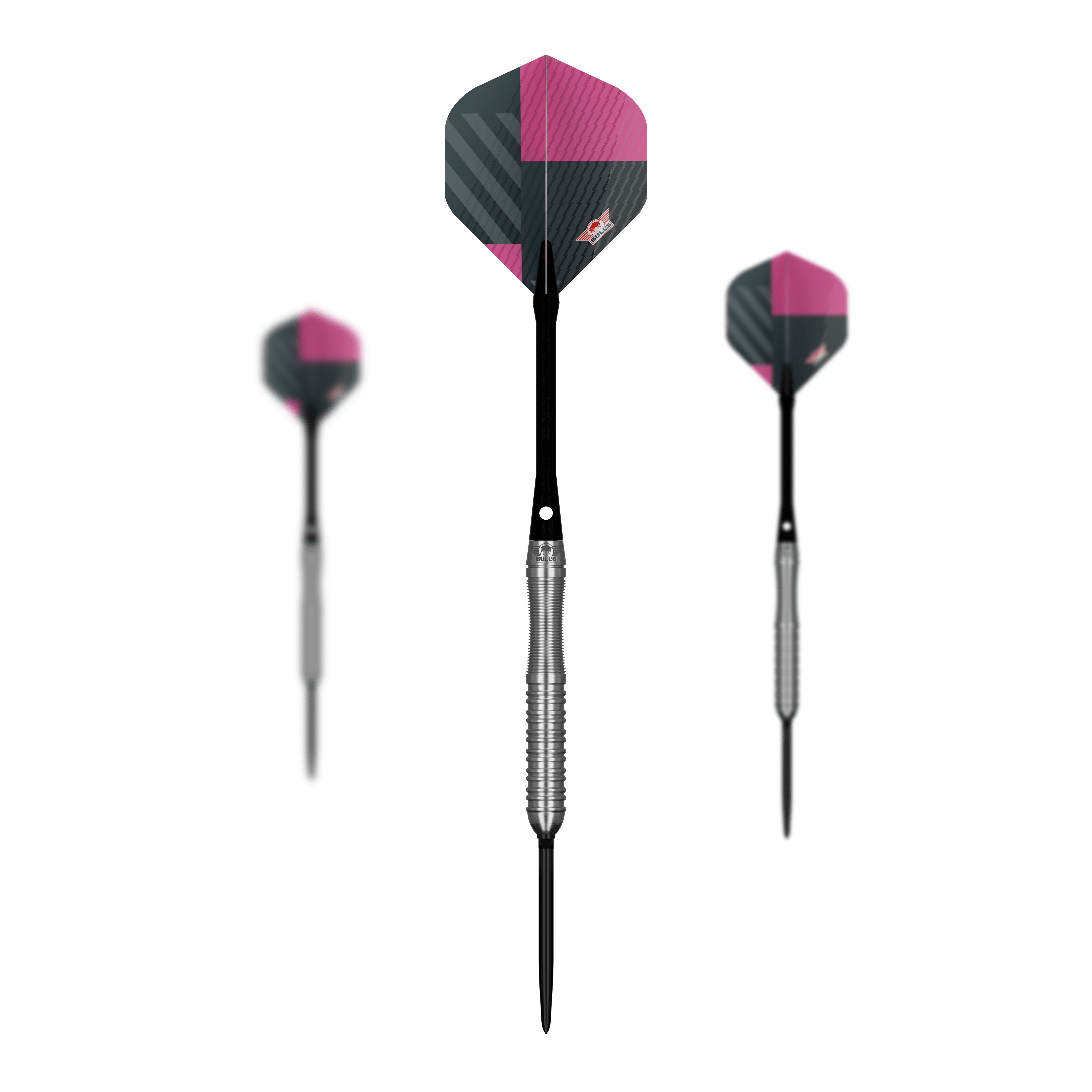 Rzutki Bulls NL Volt Pink Convertible Point Steel Darts Abgebildet ist das Set Bulls NL Volt Pink Convertible Point Steeldarts. Die Darts sind besonders auffällig.