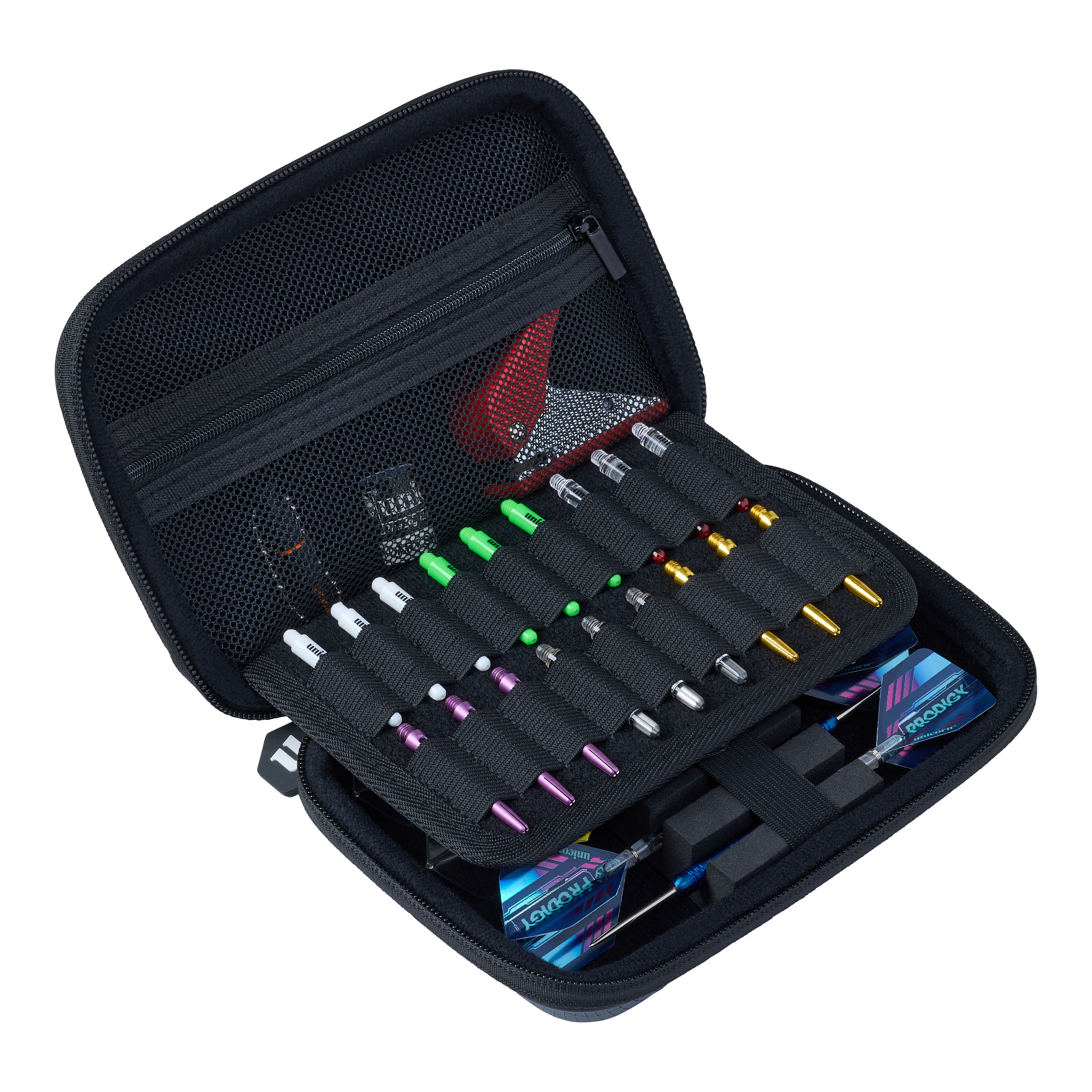 Zu sehen ist das Unicorn Vanguard Medium Dartcase in Grau. Es sorgt für eine sichere Aufbewahrung von Darts und Zubehör.