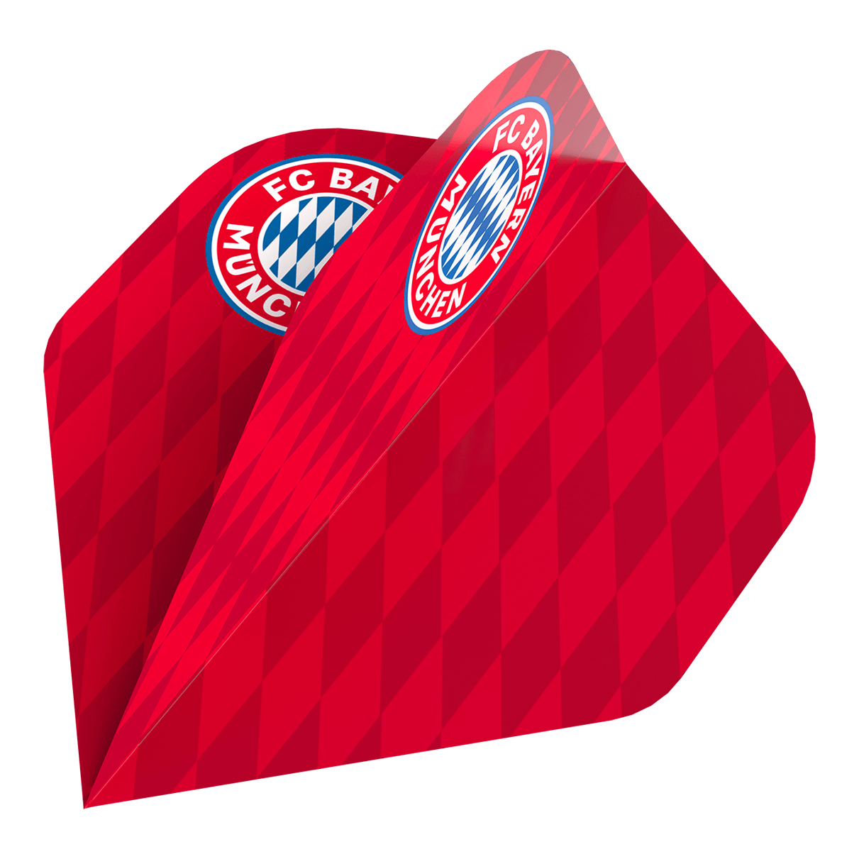 Das Bild zeigt die Bulls FC Bayern München Flight Collection - 5 Satz. Es sind fünf Flights im Stil des Fußballvereins FC Bayern München abgebildet.