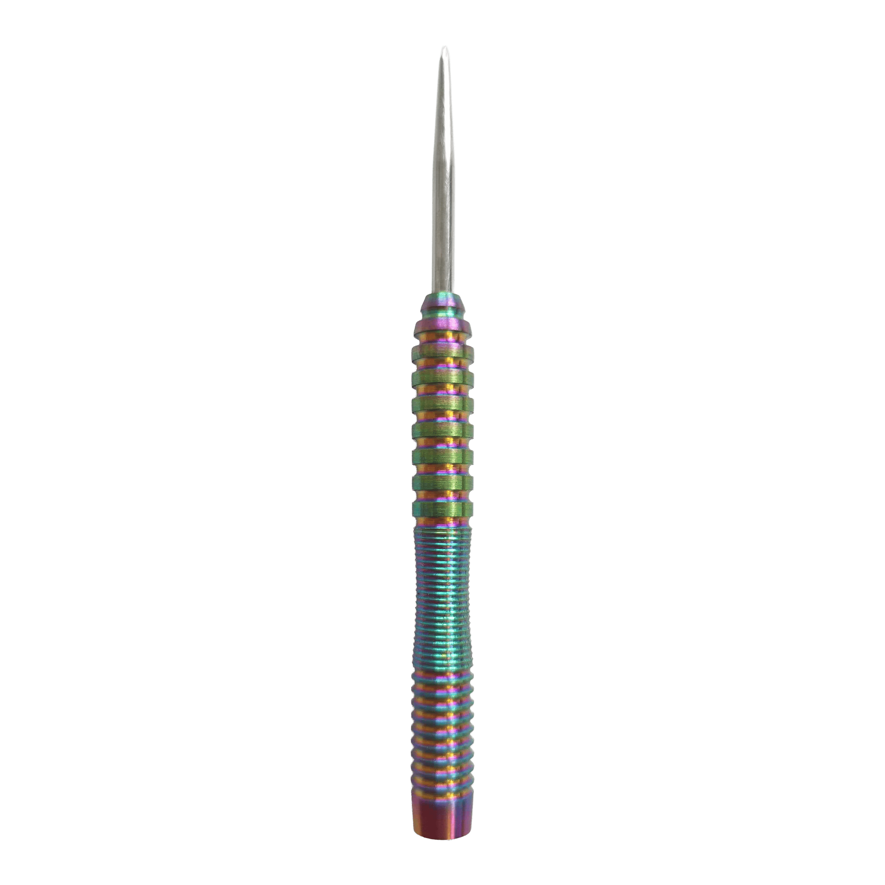 Stalowe lufy do rzutek McDart Rainbow 3 - 22 g Das Bild zeigt die McDart Rainbow 3 Steeldart-Barrels - 22g. Es handelt sich um Dart-Barrels mit auffälligem Regenbogen-Design.