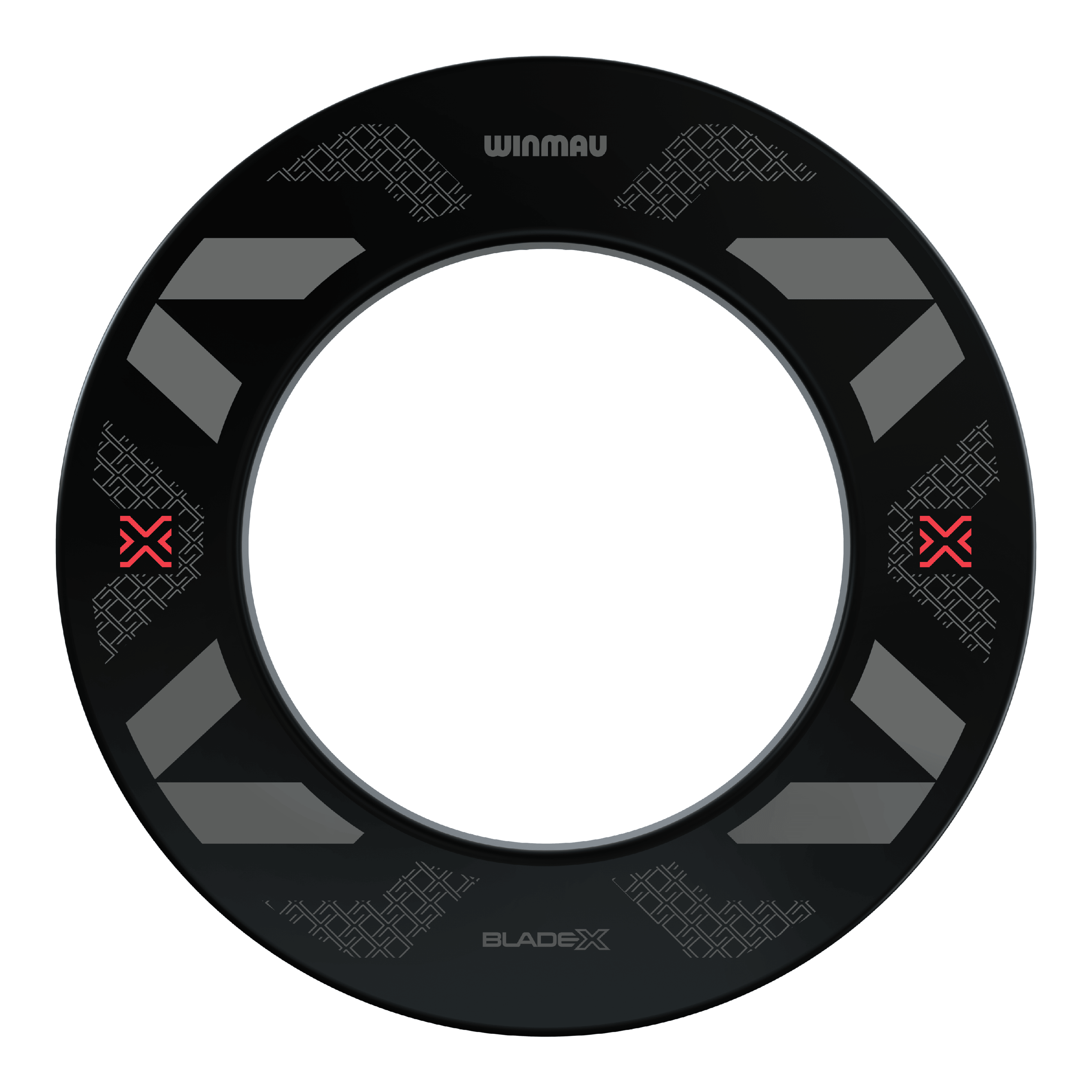 Hier ist das Produkt Winmau Blade X Dartboard Surround abgebildet. Die Umrandung schützt den Bereich um das Dartboard vor Abprallern.