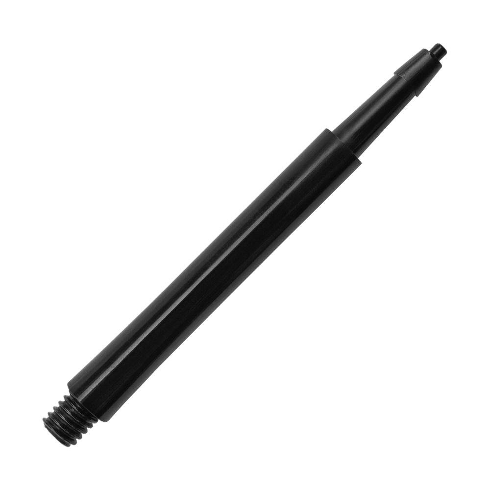 Das Bild zeigt einen schwarzen Harrows Clic Standard Shaft. Es handelt sich um ein Zubehörteil für Darts.