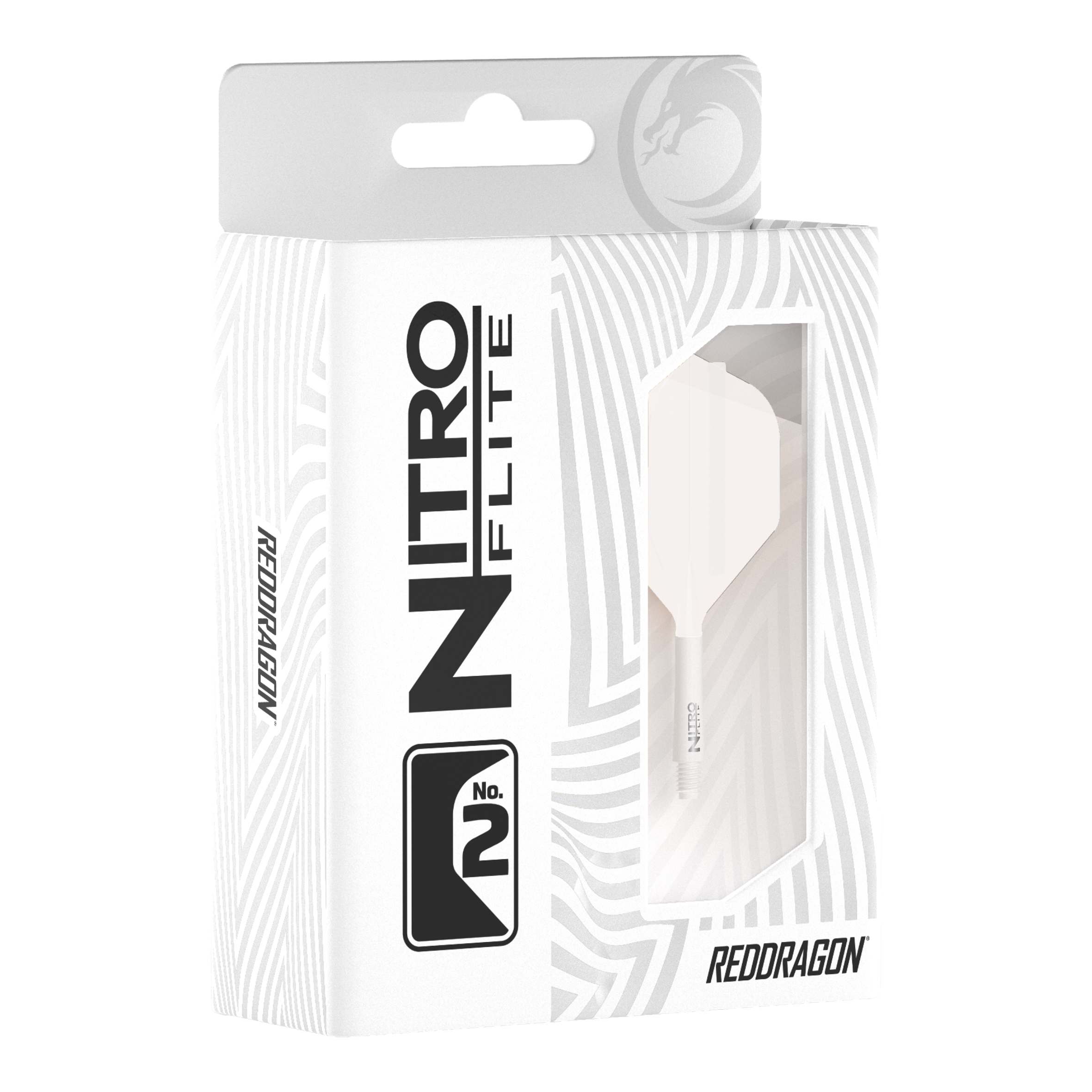 Red Dragon Nitroflite Biały trzonek Białe lotki nr 2 Hier sind die Red Dragon Nitroflite White Shaft White Flights No2 zu sehen. Sie sind für Dartpfeile gedacht und komplett in Weiß gestaltet.