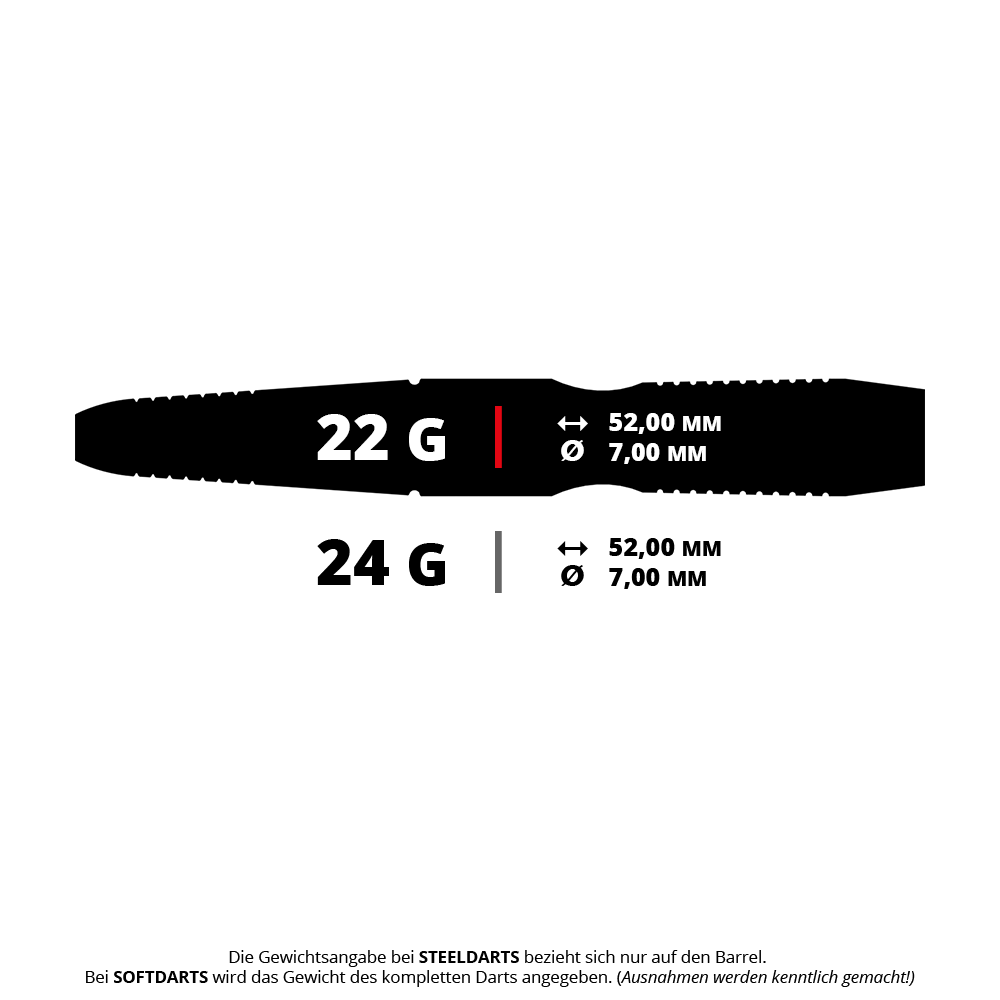 Stalowe lotki Byki Brian Raman G2 Das Bild stellt die Steeldarts 14742 Bulls Brian Ramam G2, 22g, dar. Diese Darts überzeugen durch ihr elegantes Design und ihre Stabilität.