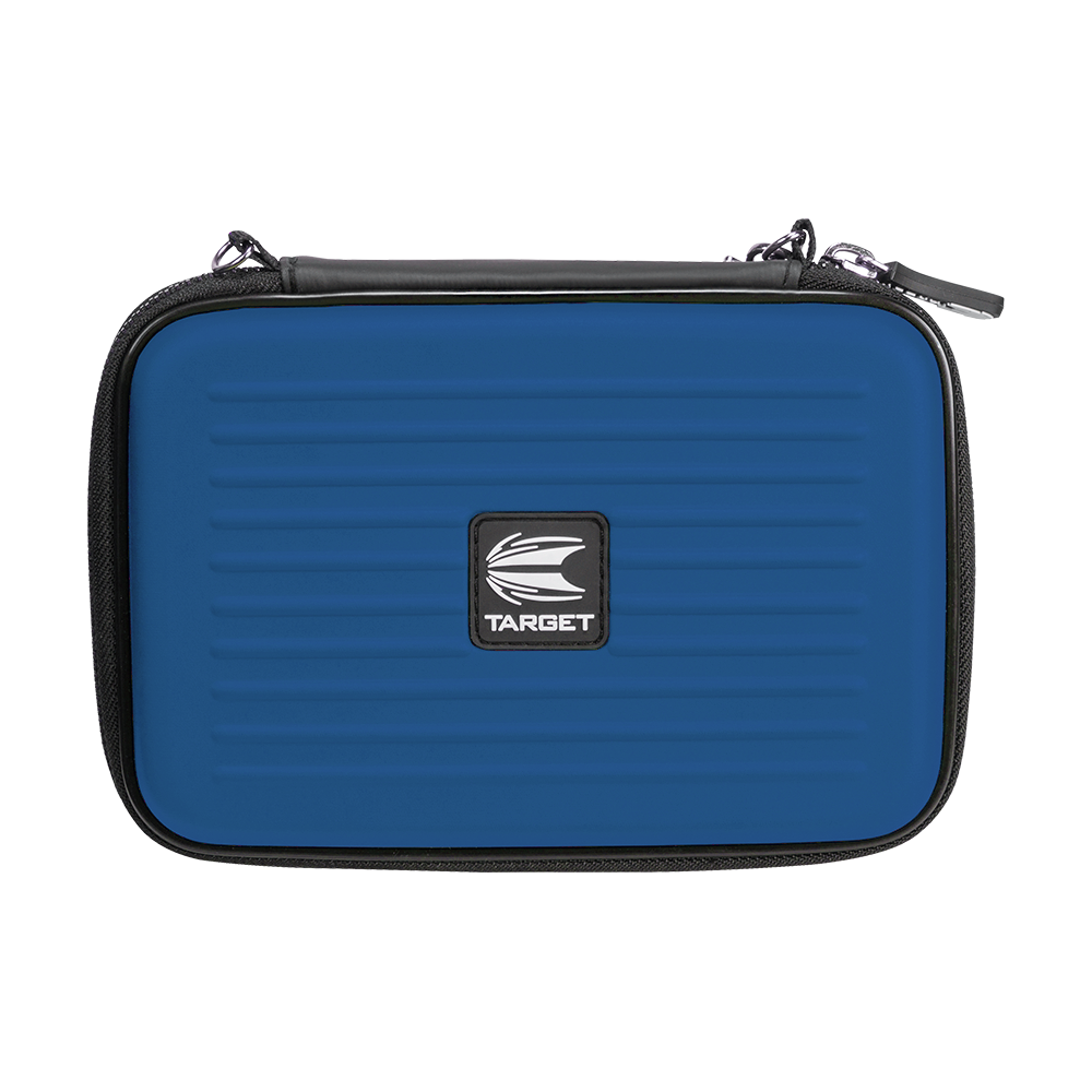 Das Bild zeigt das Produkt "Target Takoma XL Dartwallet" in Blau mit schwarzem Rand. In der Mitte des Etuis befindet sich das Target-Logo.
