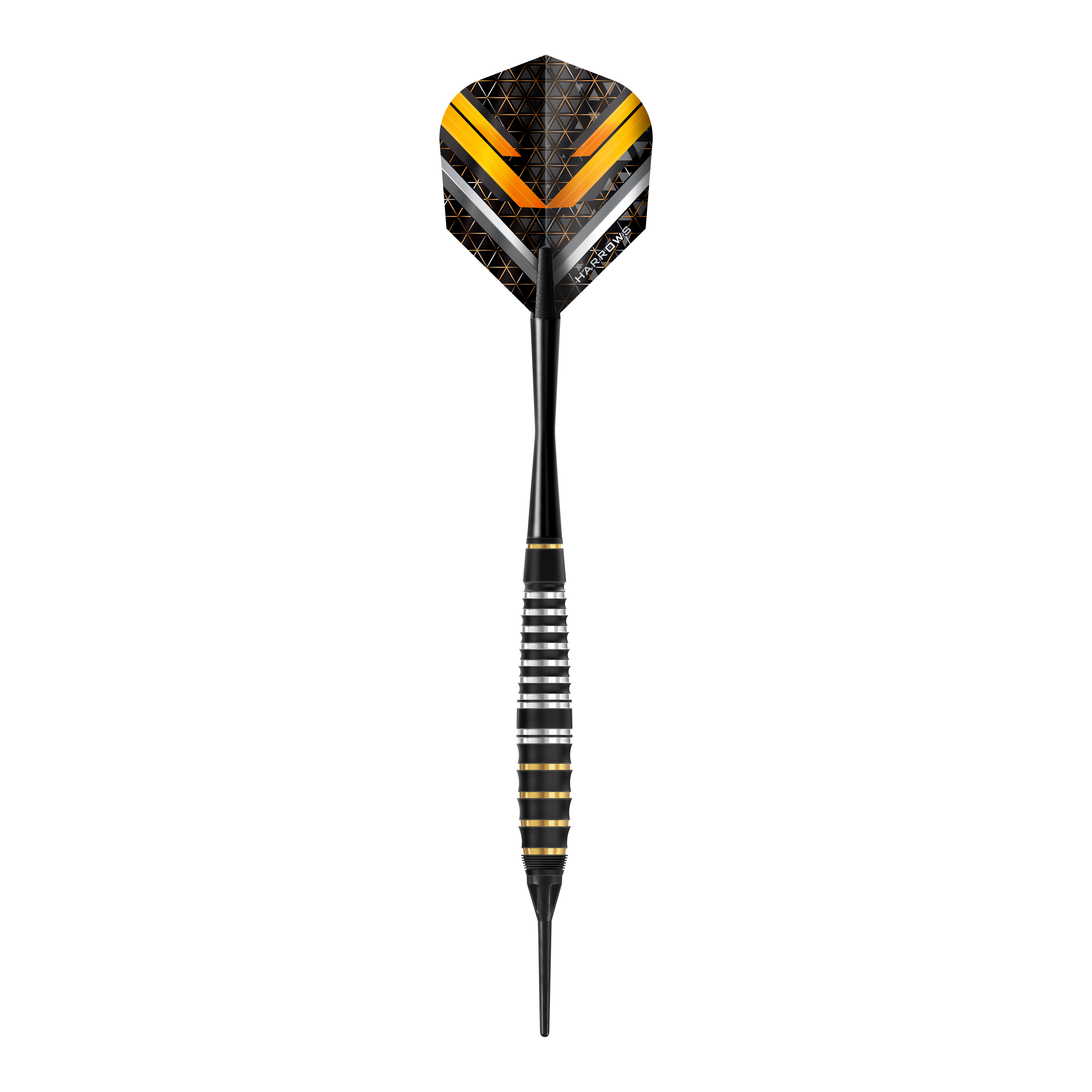 Das Bild zeigt die Harrows Vulcan Softdarts aus einer anderen Perspektive. Diese Darts sind speziell für das Softdart-Spiel entwickelt.
