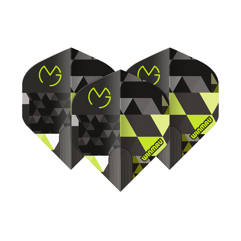 Winmau Prism Delta MvG Logo Green No2 Standard Flights Abgebildet ist Winmau Prism Delta MvG Logo Green No2 Standard Flights. Das Produkt zeigt grüne Dart-Flights mit Logo als Set.