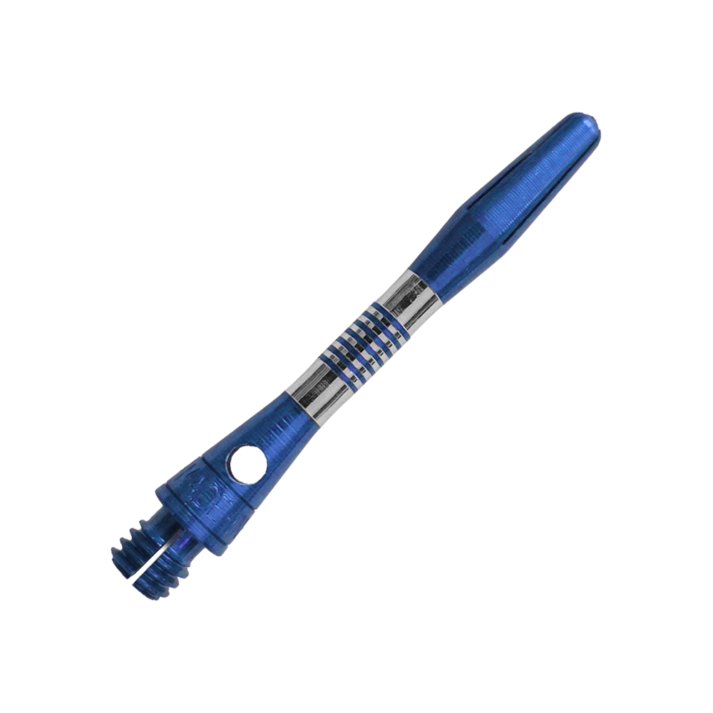 Wałki aluminiowe Bulls NL Cetra – niebieskie Blauer Aluminium Dart Schaft mit 34mm Länge ist zu sehen. Ideal für individuelle Dartpfeile und Präzision beim Spiel.