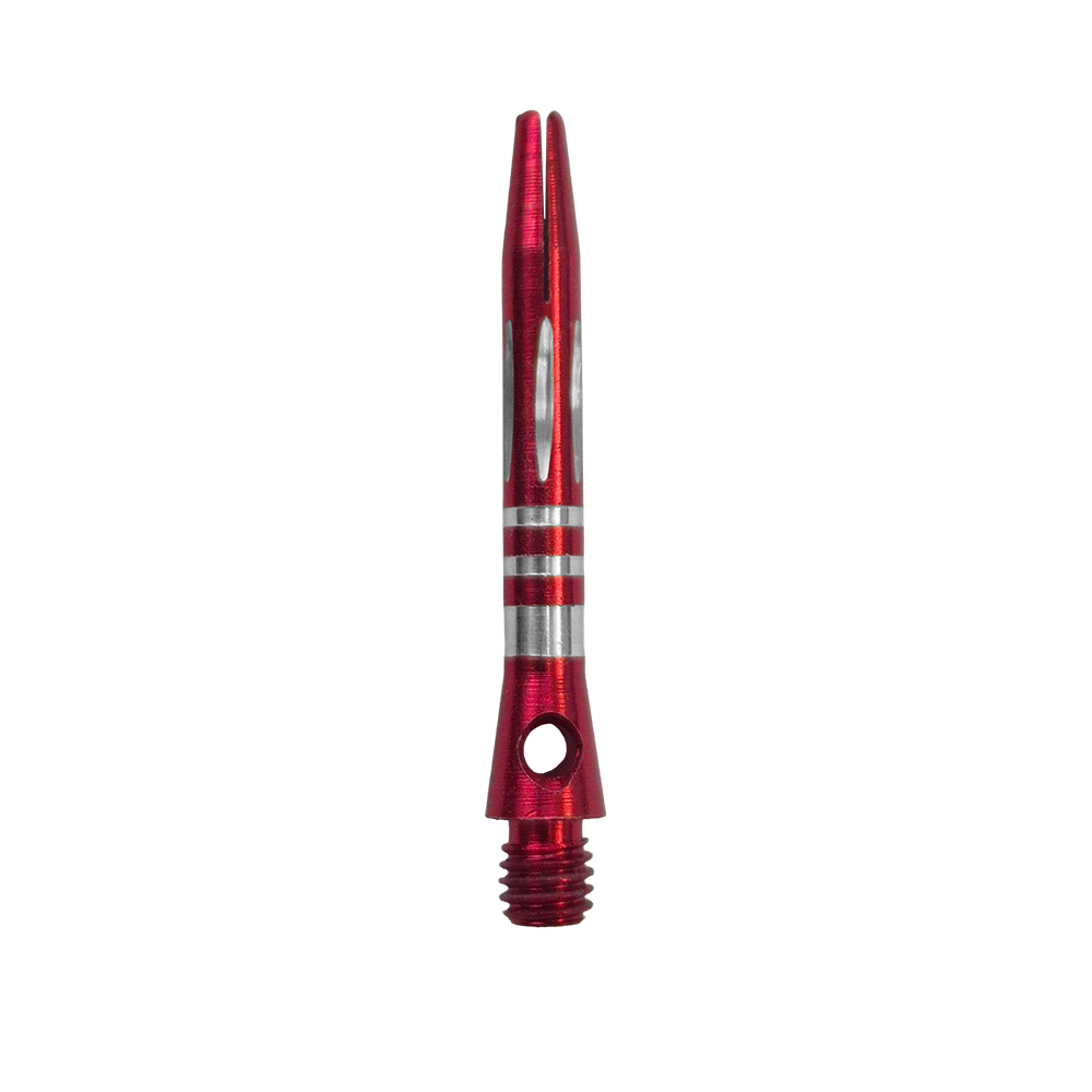 Pierścieniowe aluminiowe wałki szlifowane diamentowo - czerwone - 35 mm Zu sehen ist der Ringed Diamond Cut Aluminium Shafts - Rot - 35 mm. Der Schaft ist aus rotem Aluminium gefertigt und besitzt eine strukturierte Oberfläche.