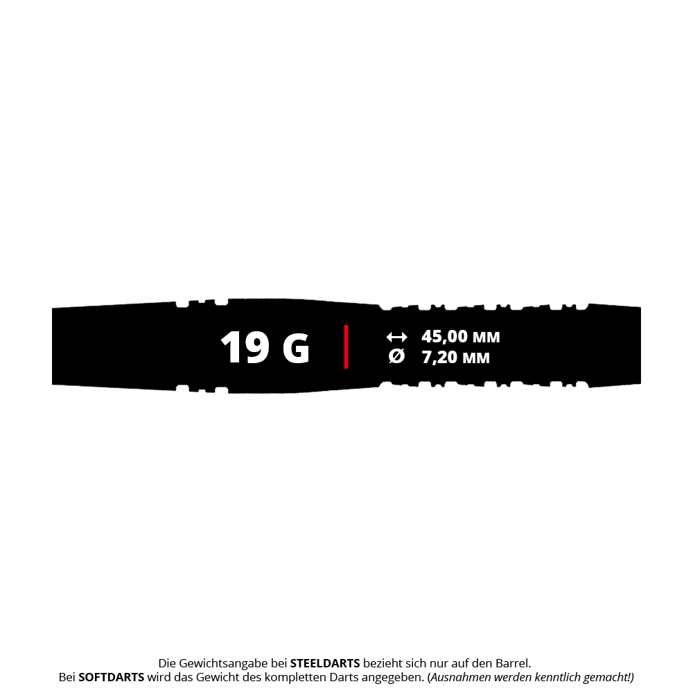 Miękkie lotki Caliburn Prisma P1 - 19g Abgebildet ist der Caliburn Prisma P1 Softdart mit einem Gewicht von 19g. Dieses Produkt ist ein Softdart-Pfeil in moderner Ausführung.