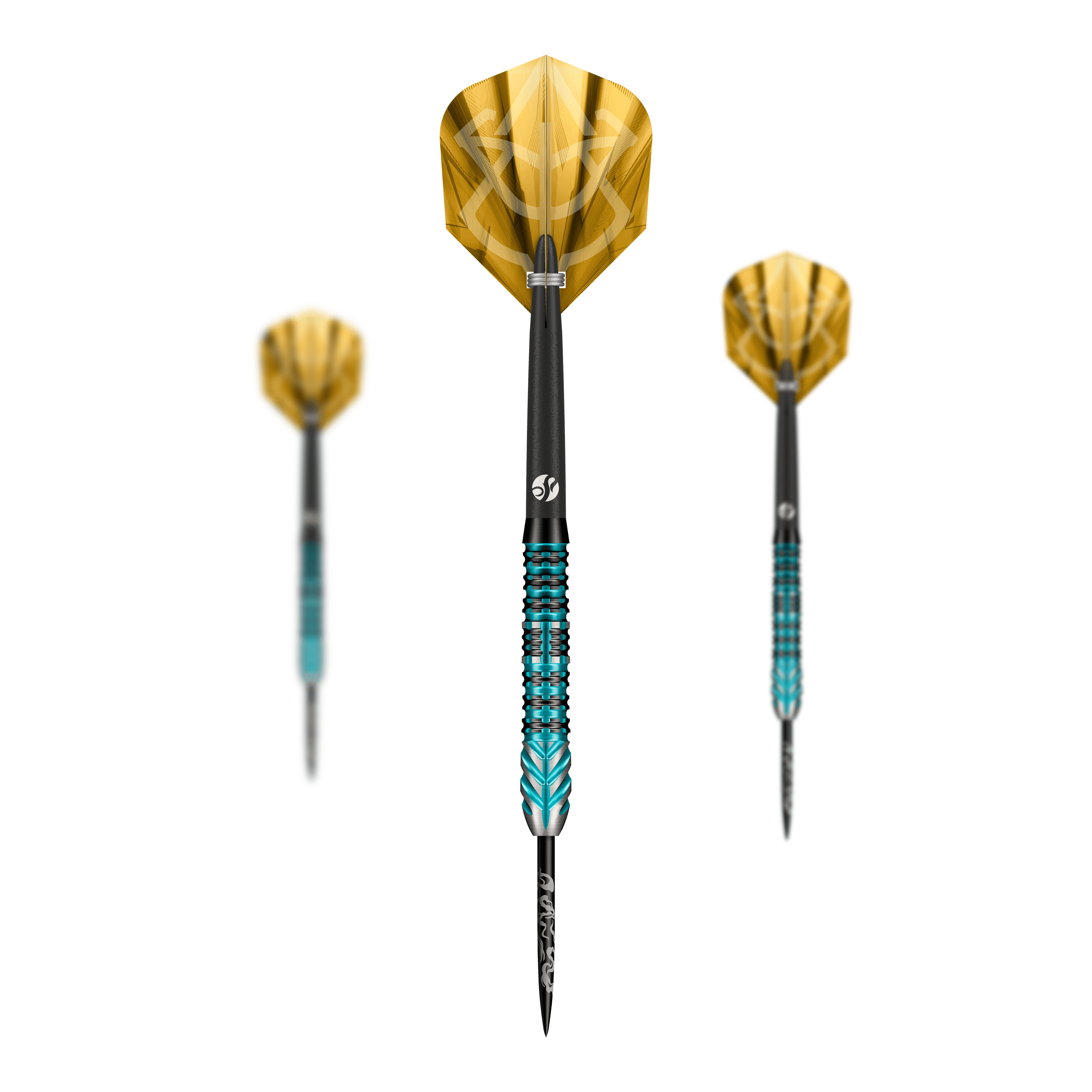 Stalowe lotki Shot Alchemy Volta Abgebildet ist das Shot Alchemy Volta Steeldarts-Set. Es handelt sich um ein Set von Steeldarts für Dartspieler.