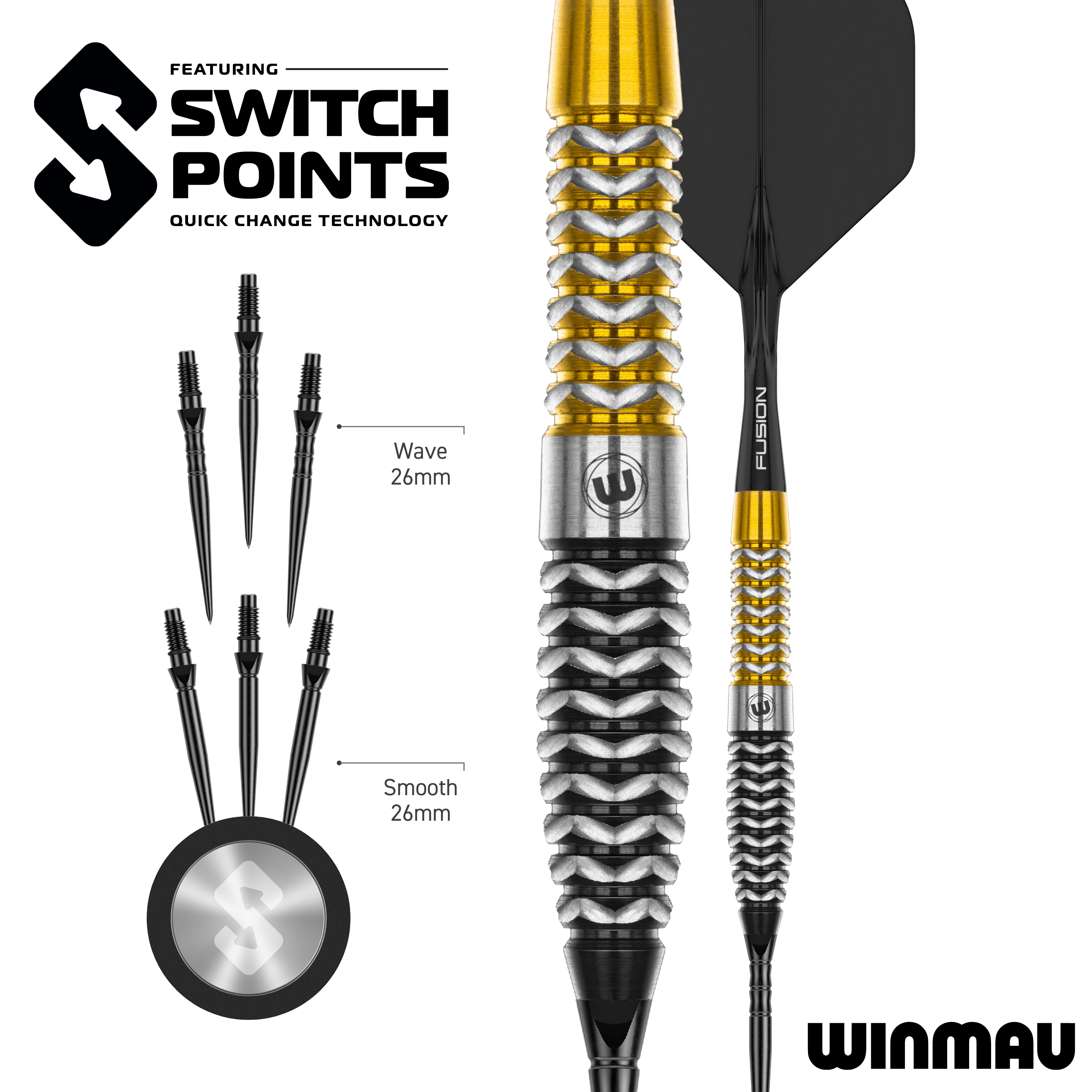 Winmau Exion Torpedo Switch Points Steeldarts Das Bild zeigt vermutlich einen Winmau Exion Torpedo Switch Points Steeldarts aus einer anderen Perspektive. Es handelt sich um ein Produkt speziell für den Dartsport.