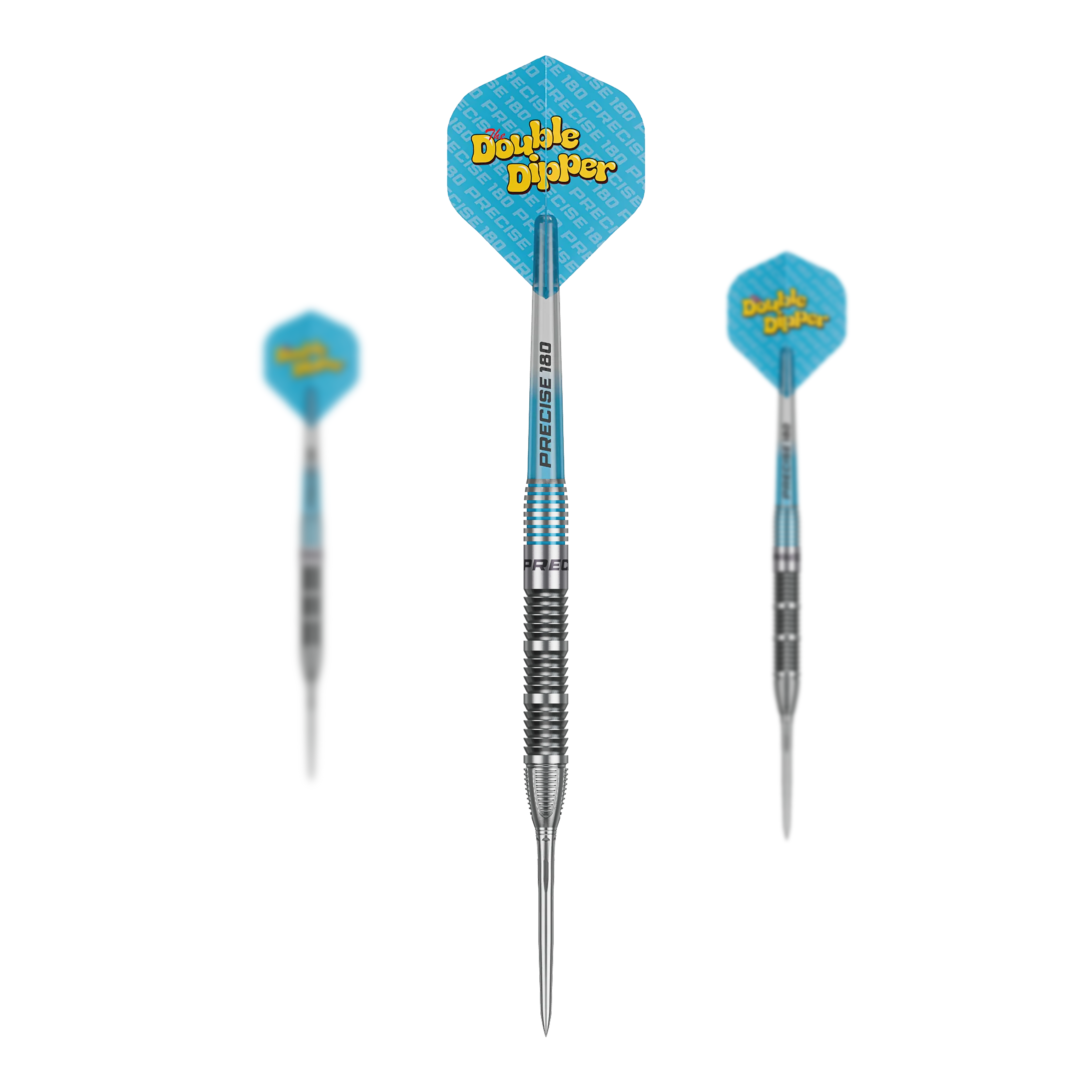 Precyzyjne stalowe lotki Bela Schugmann Double Dipper V1 180 Das Bild zeigt ein Set der Precise 180 Bela Schugmann Double Dipper V1 Steeldarts. Das Set ist ideal für Dartliebhaber.