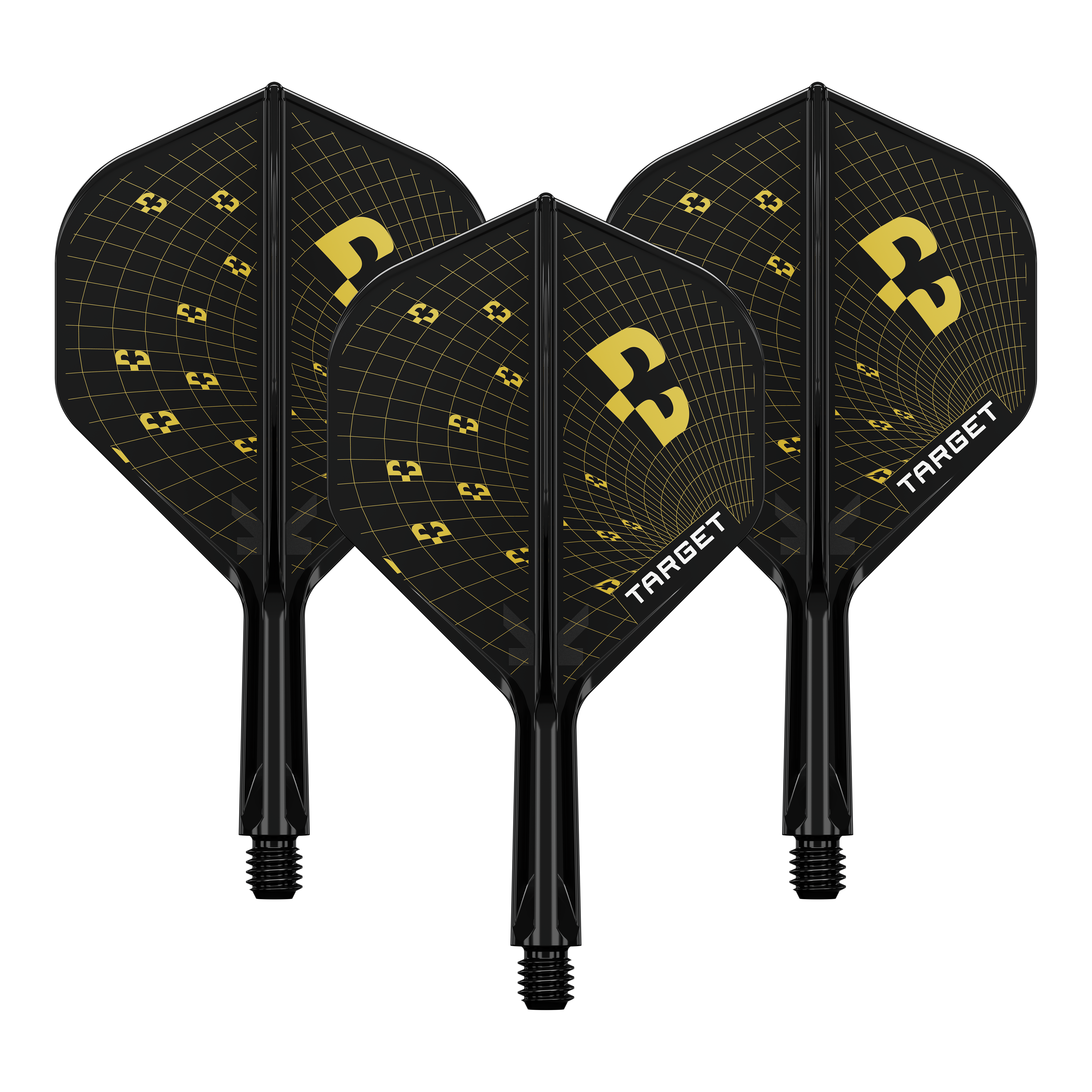 Target K-Flex Bolide No2 Standard Flights Abgebildet ist ein Set von Target K-Flex Bolide No2 Standard Flights mit einer Länge von 19mm. Das Produkt wird in einer Nahaufnahme gezeigt.