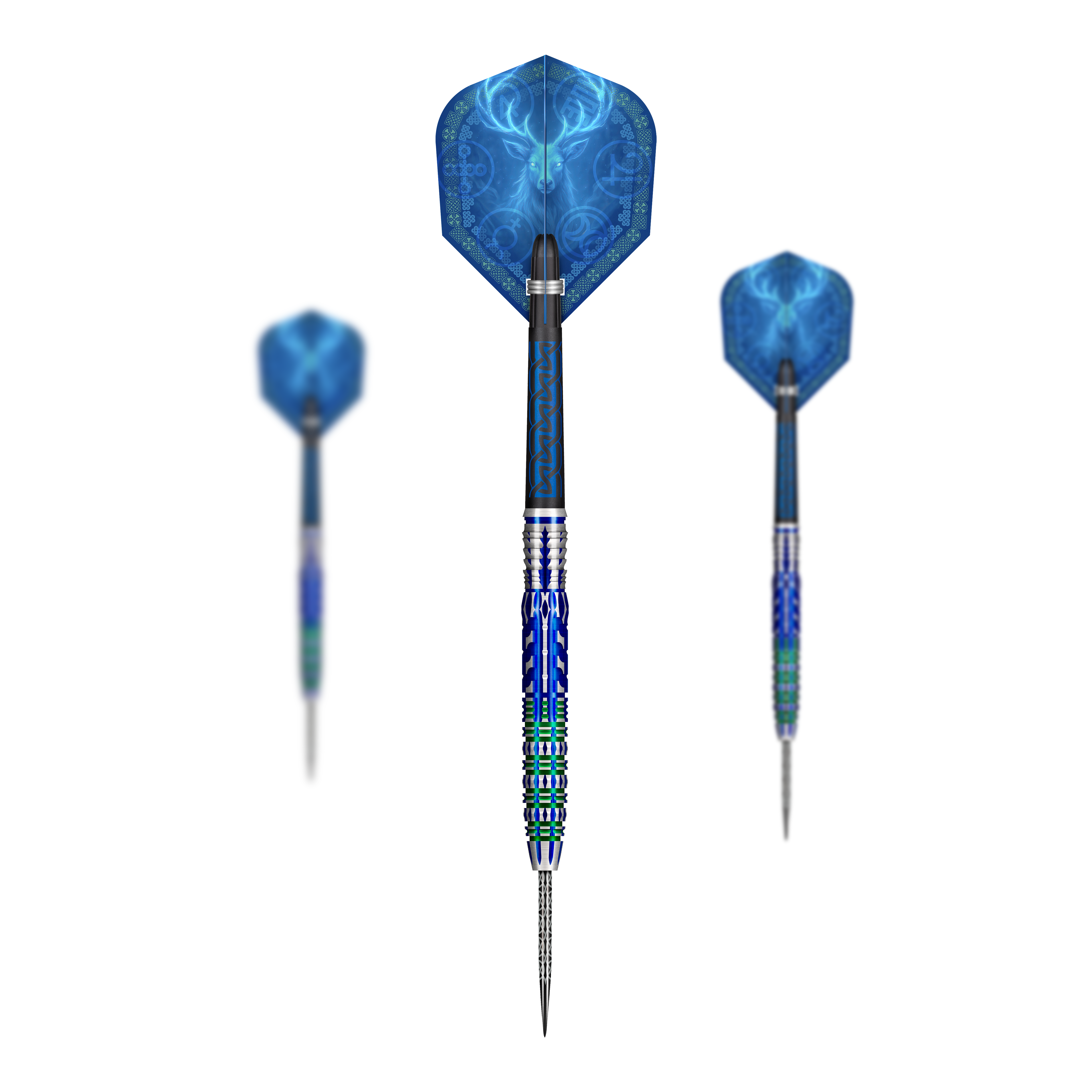 Shoty stalowe Celt Merlin Abgebildet ist ein Set der Shot Celt Merlin Steeldarts. Diese Darts sind speziell für Präzision entworfen.