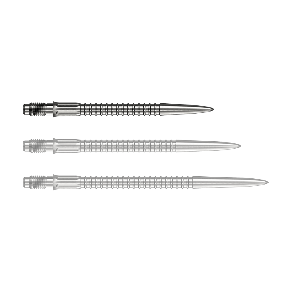 Końcówki do lotek Mission R2.5 Rapid Point GV1 – srebrne Zu sehen sind Mission R25 Rapid Point GV1 Dartspitzen, silberfarben und 30mm lang. Die Spitzen sind für den Austausch an Darts geeignet.