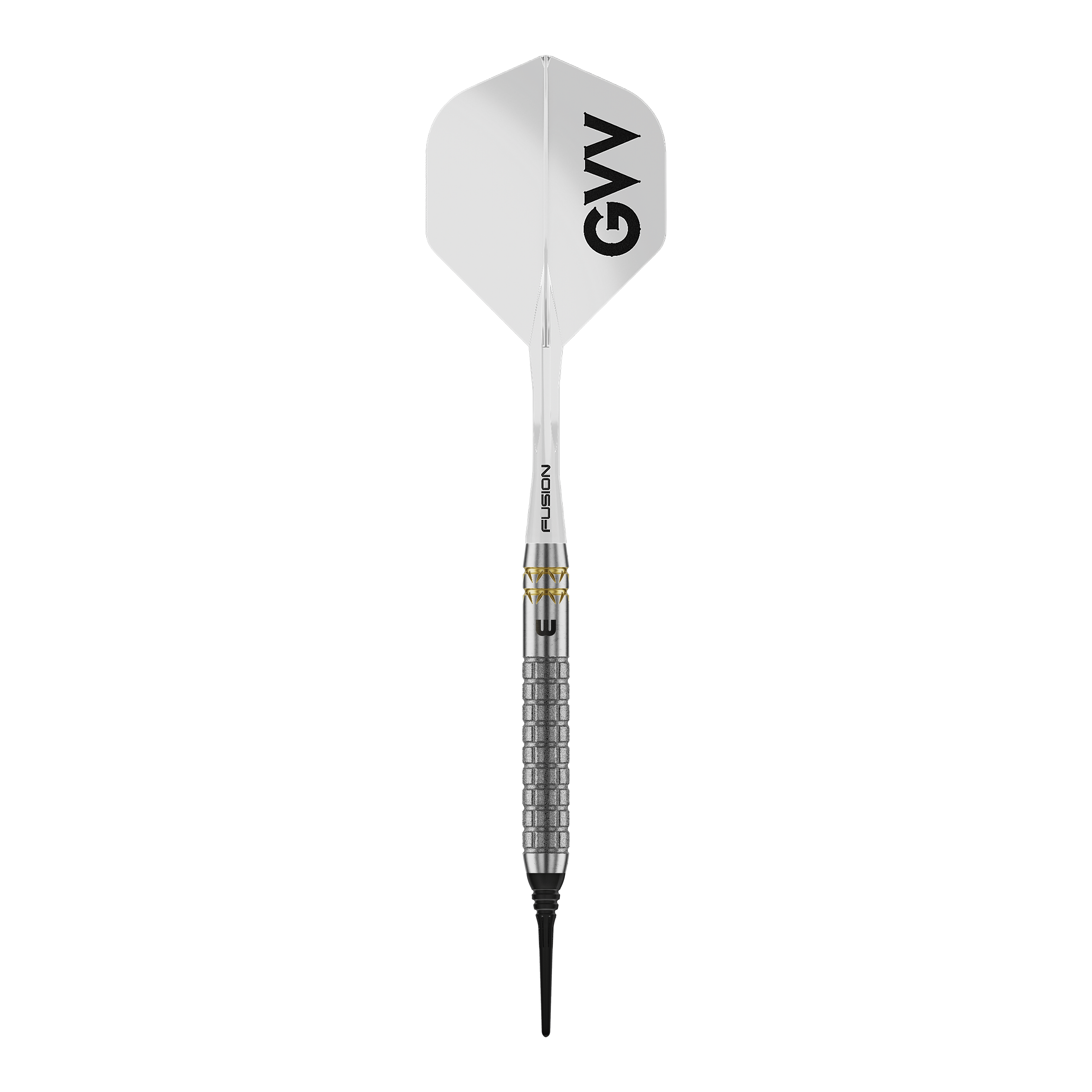 Miękkie rzutki Winmau Gian Van Veen W-MAX - 18g Das Bild zeigt Winmau Gian Van Veen W-MAX Softdarts mit 18 Gramm. Die Darts sind im Profil dargestellt.