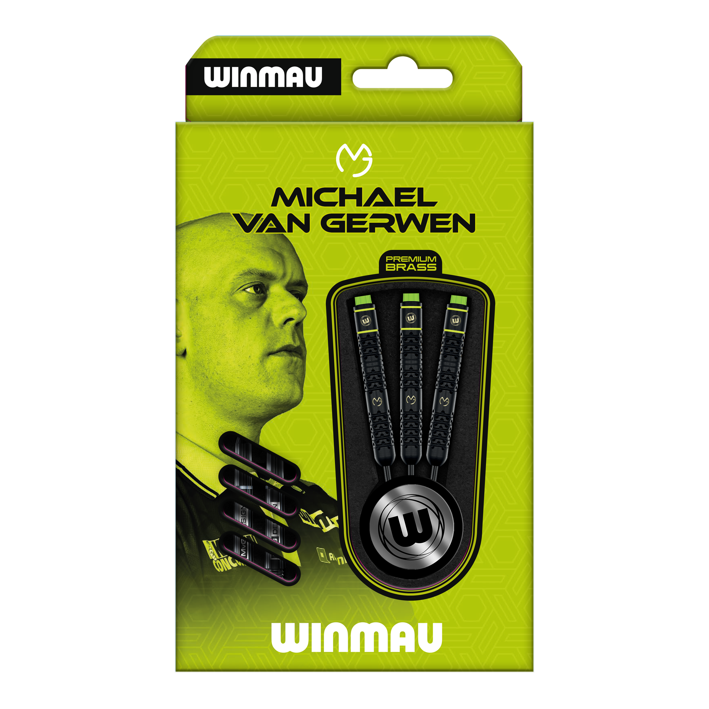 Winmau Michael Van Gerwen Mosiężne Steeldarty - 21g Dieses Bild zeigt die Winmau Michael Van Gerwen Steeldarts mit 21 g Gewicht. Der Dartpfeil ist für Präzision und Kontrolle beim Spiel entworfen.