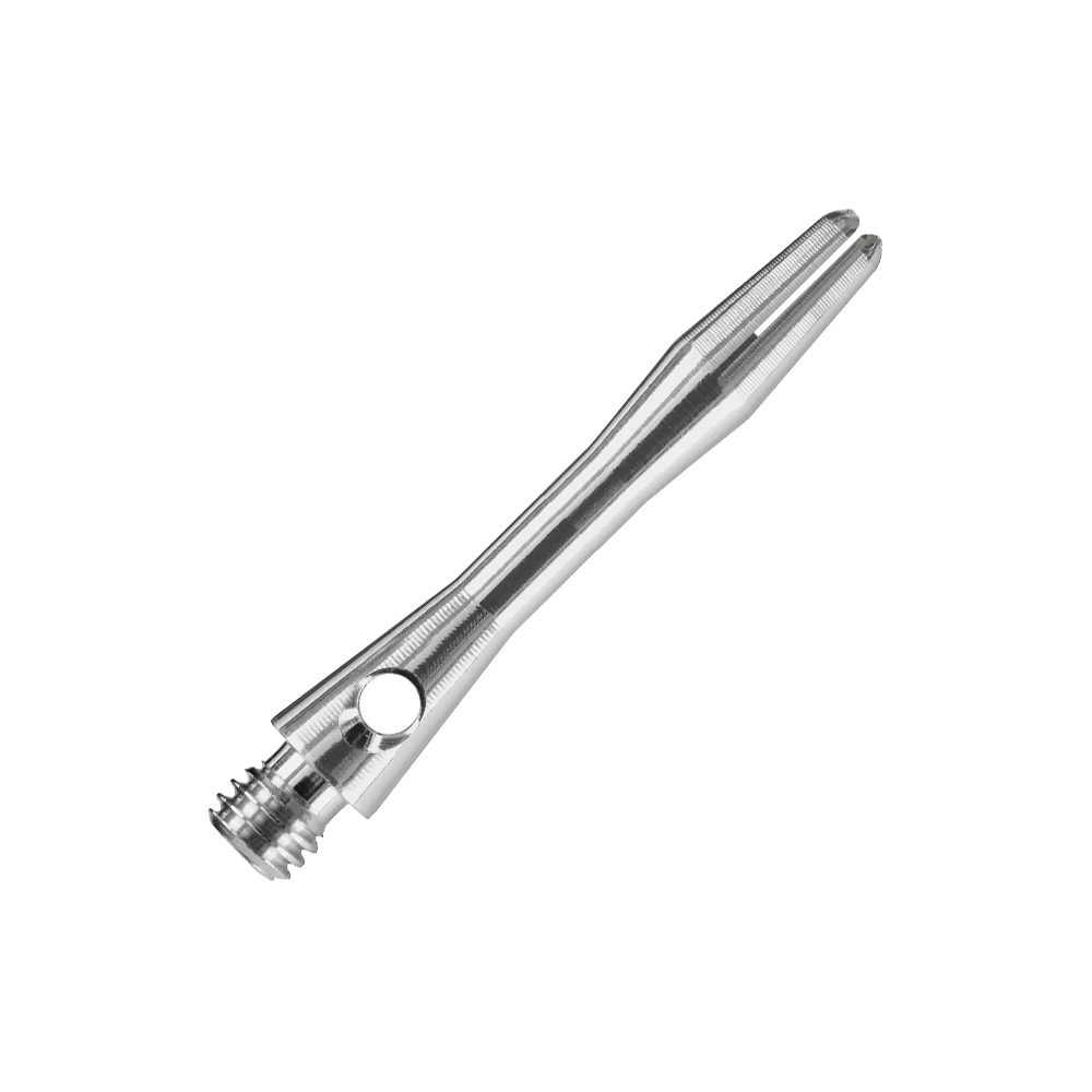 HR369_Harrows_Keramic_Shafts_Gun_Metal_35mm_2 Das Bild zeigt einen Harrows Keramic Shaft in der Farbe Gun Metal. Der Schaft ist aus Metall gefertigt und hat ein glänzendes, silber-graues Aussehen.