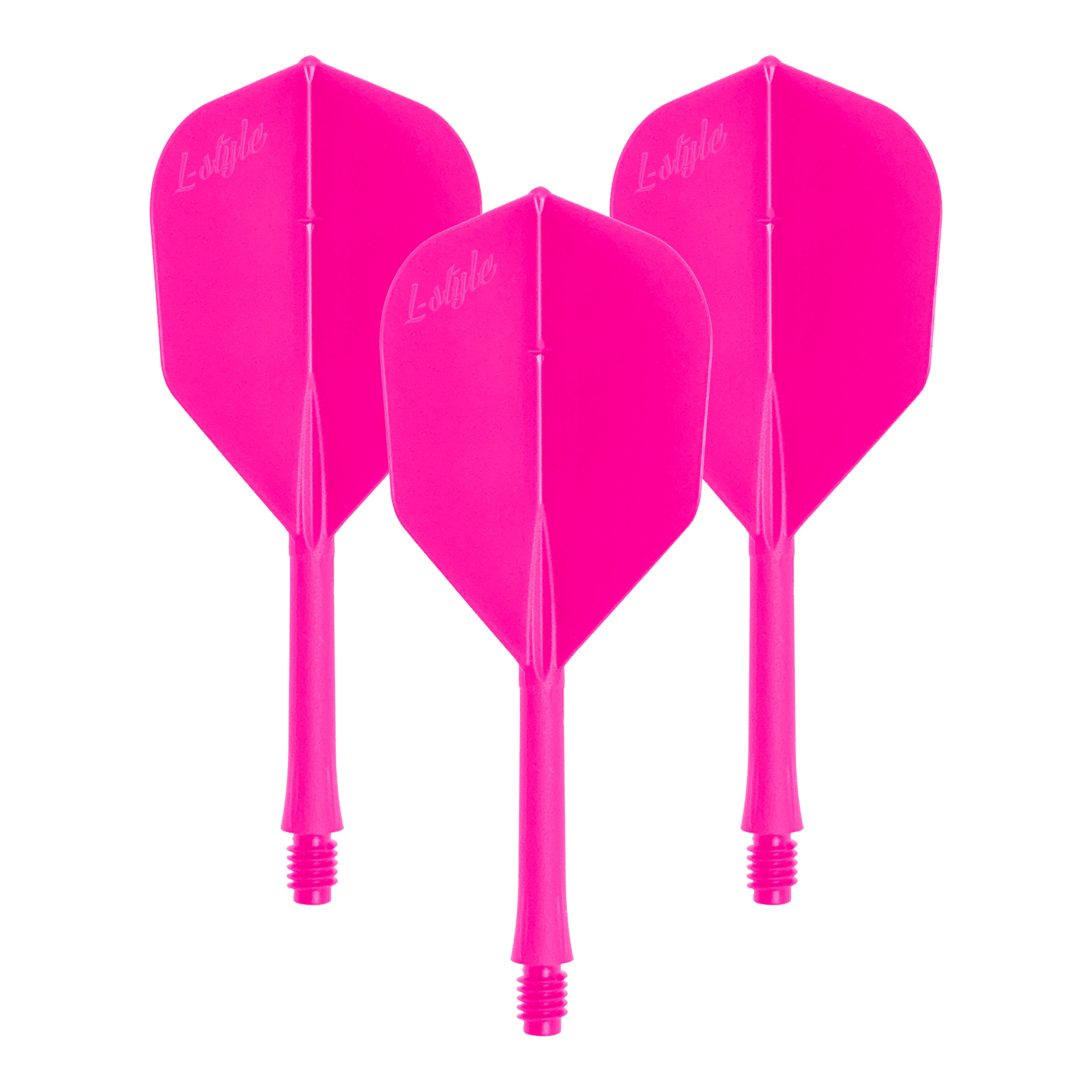 Das Bild zeigt einen Dart-Flug in Neon-Pink. Gezeigt wird der Artikel 'LSF-905_L-Style_BarFlight_NeonPink_1Set'.