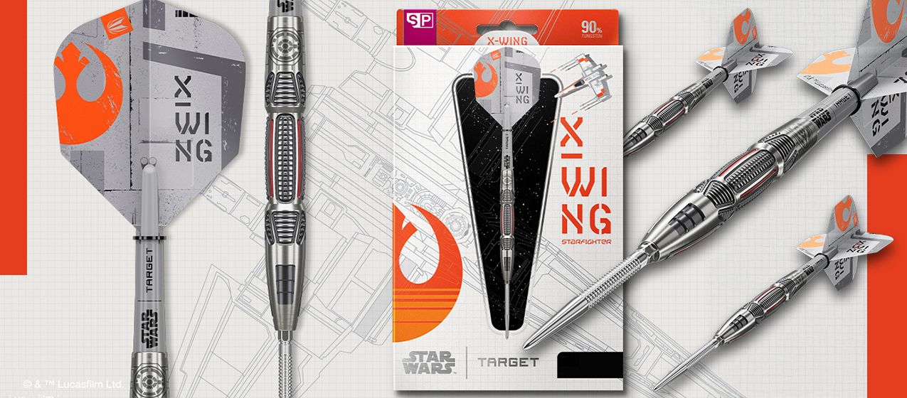Das Bild zeigt etwas mit dem Dateinamen '2025-10_LP_Target_StarWars_Darts_XWing'. Es könnte ein Star Wars Dart-Produkt mit X-Wing-Motiv sein.