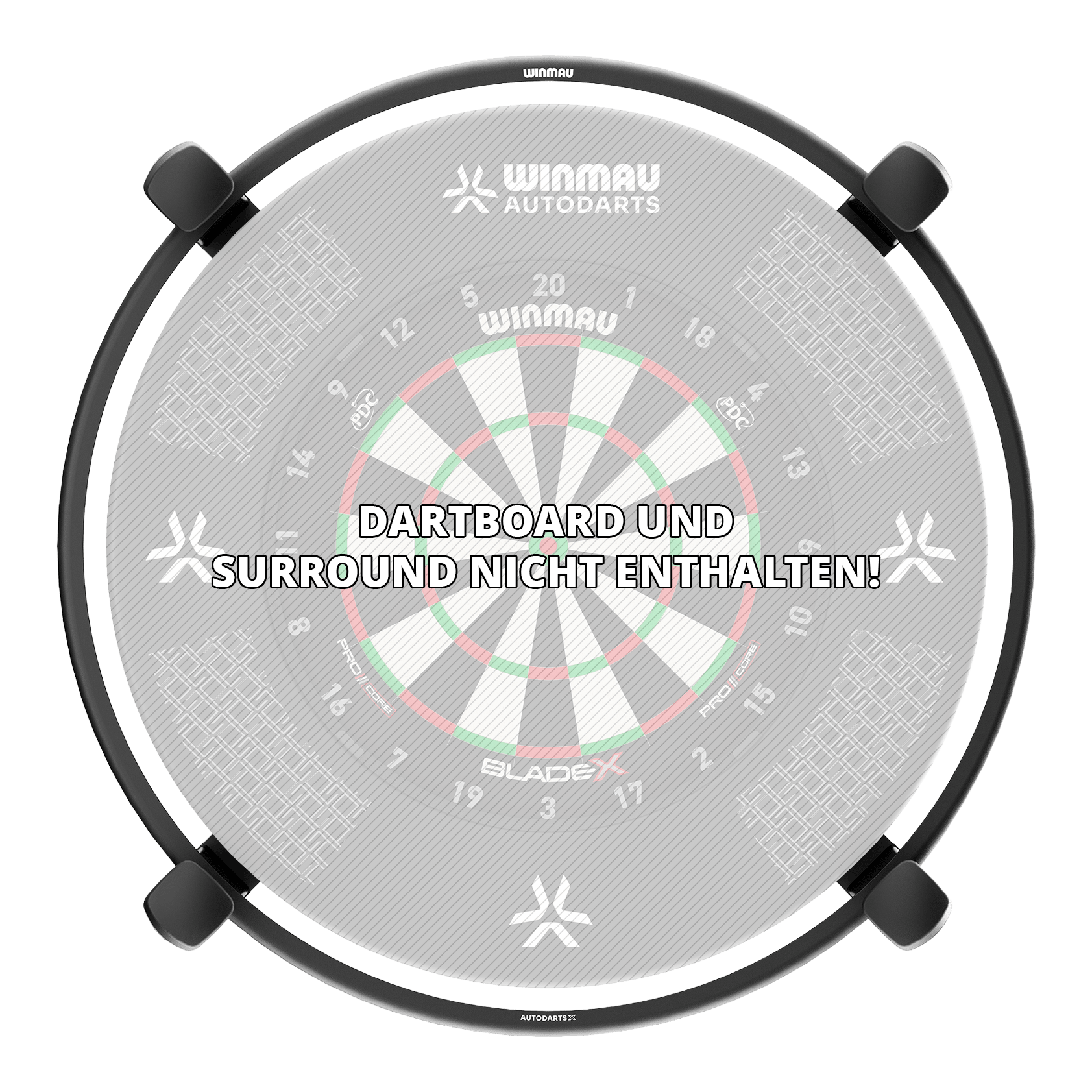 System automatycznego punktowania Winmau Autodarts X Hier sieht man das Winmau Autodarts X Autoscoring-System. Das innovative System speichert und analysiert Dartscores automatisch.