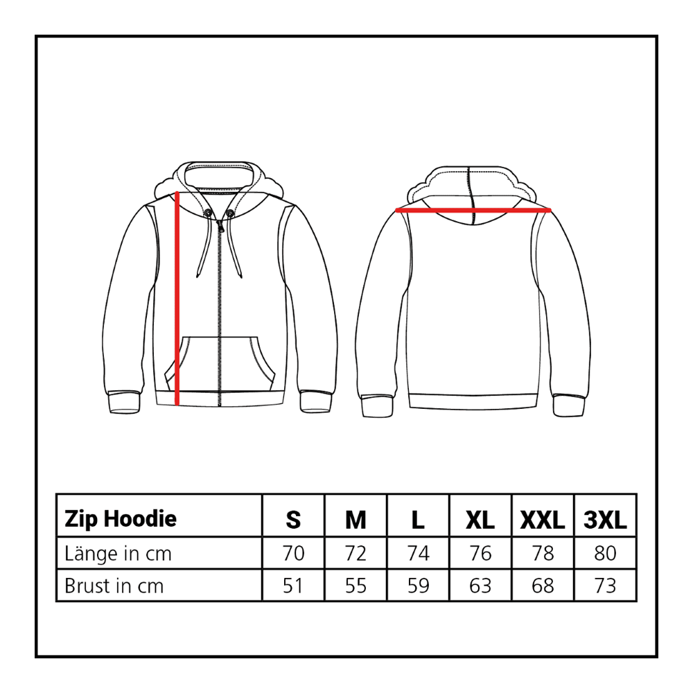 Bluza z kapturem zapinana na zamek Löwen Collection Der Löwen Kollektion Zip-Hoodie ist auf diesem Bild zu sehen. Es handelt sich um einen modischen Kapuzenpullover.