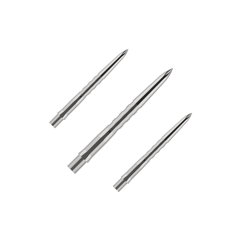 Groty do lotek Mission Caliburn EVO – rowkowane – srebrne Das Bild zeigt die Mission Caliburn EVO Dartspitzen - Grooved - Silber - X 2981. Dies sind strukturierte Dartspitzen für Steeldarts.