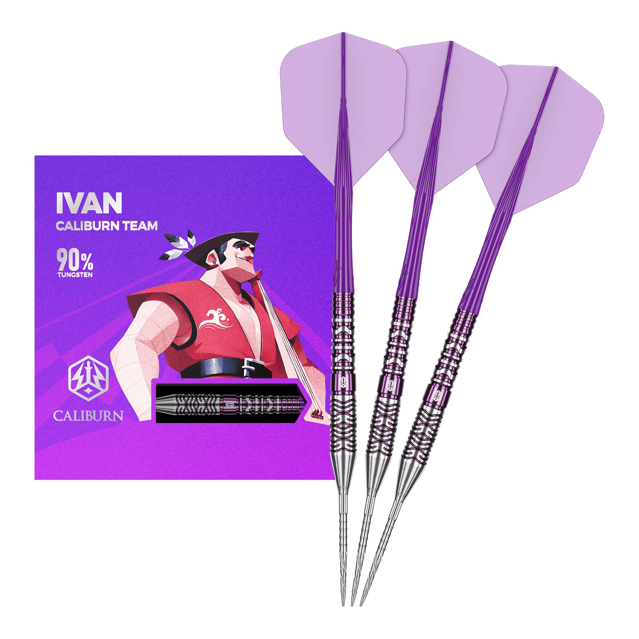 Stalowe lotki Caliburn Awakening Ivan Abgebildet ist das komplette Set der Caliburn Awakening Ivan Steeldarts. Diese Steeldarts eignen sich ideal für anspruchsvolle Dartspieler.