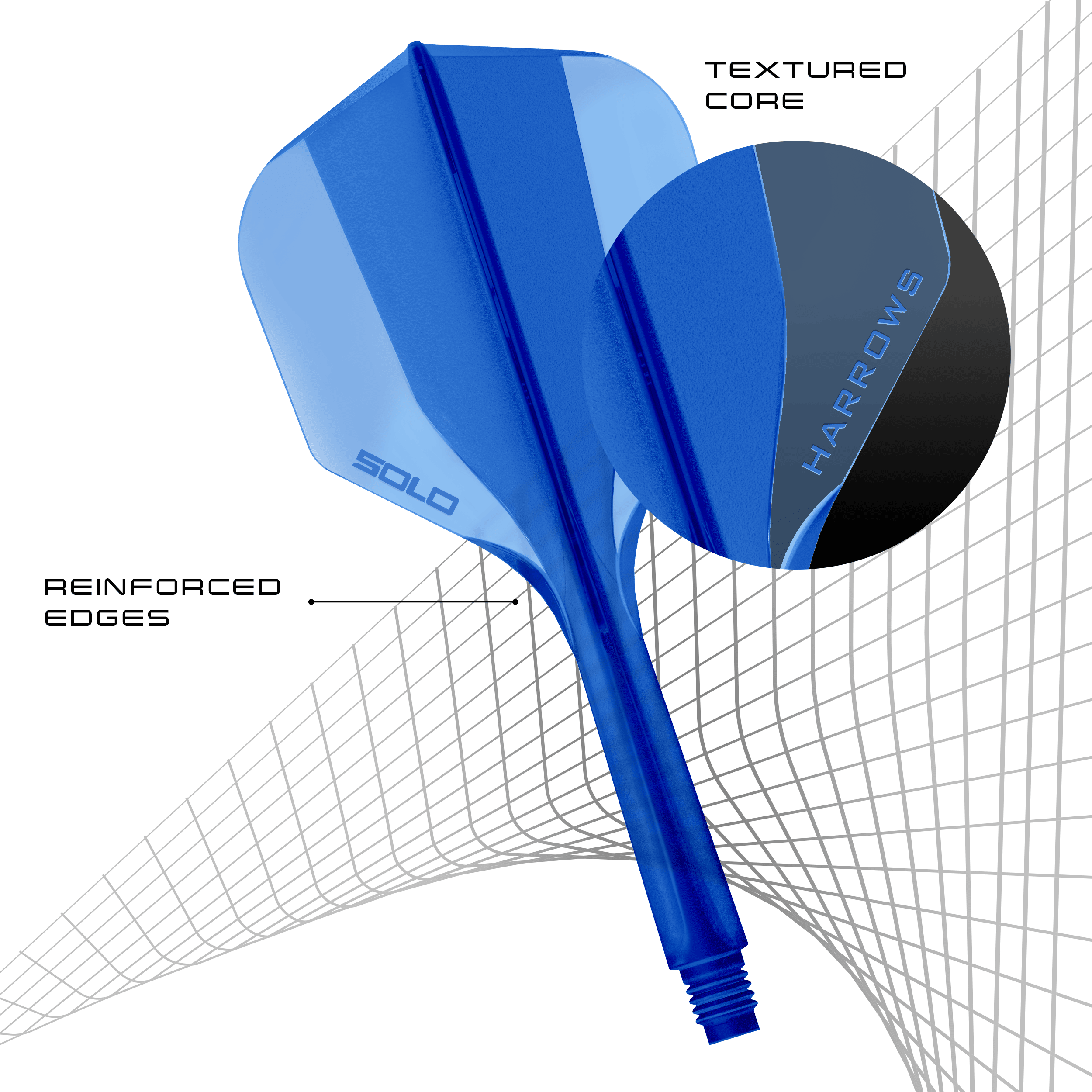System wału lotniczego Harrows Solo No6 – niebieski Abgebildet ist das Harrows Solo No6 Flight-Shaft-System in der Farbe Blau. Dieses Produkt ist für den Dartsport geeignet.